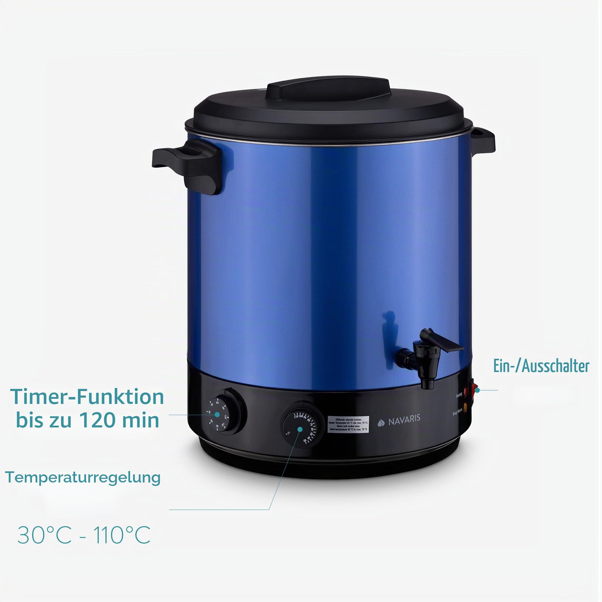 navaris-kitchen-einkochautomat-27l-einkochtopf-blau-mit-zapfhahn image 3