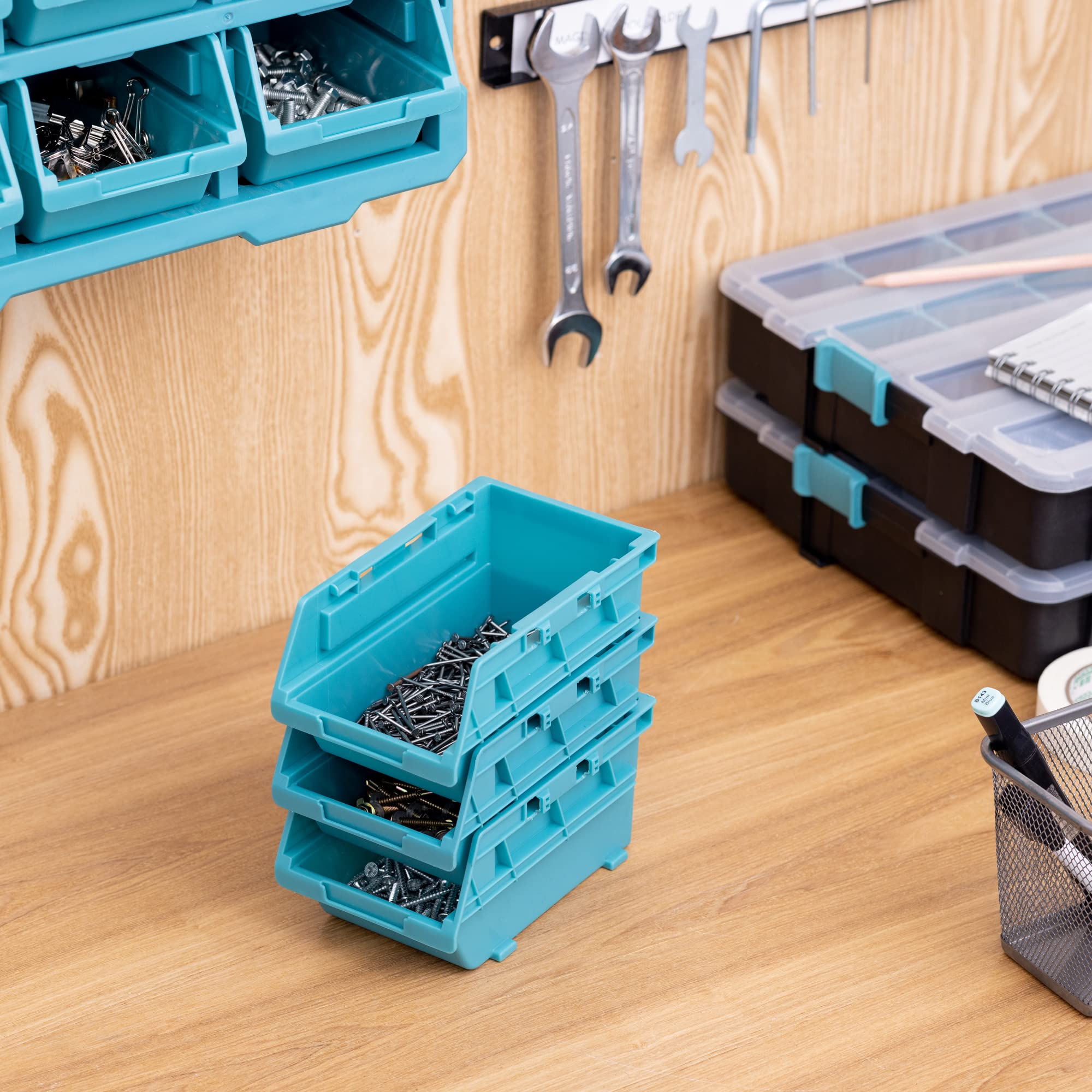 navaris-stapelboxen-3er-sichtlagerboxen-offen-kunststoff image 4