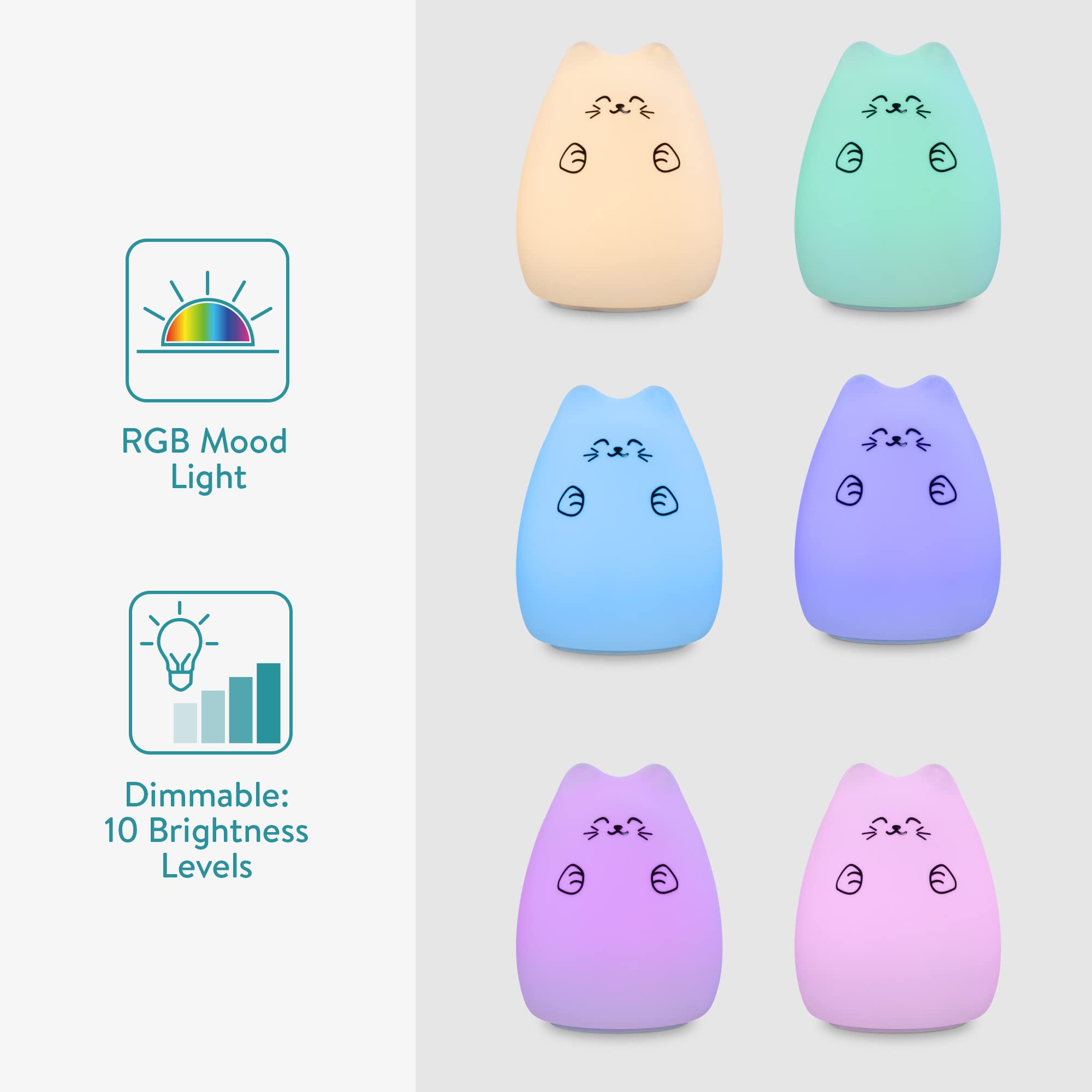 navaris-lighting-led-nachtlicht-katze-wei-rgb-mit-fernbedienung image 3