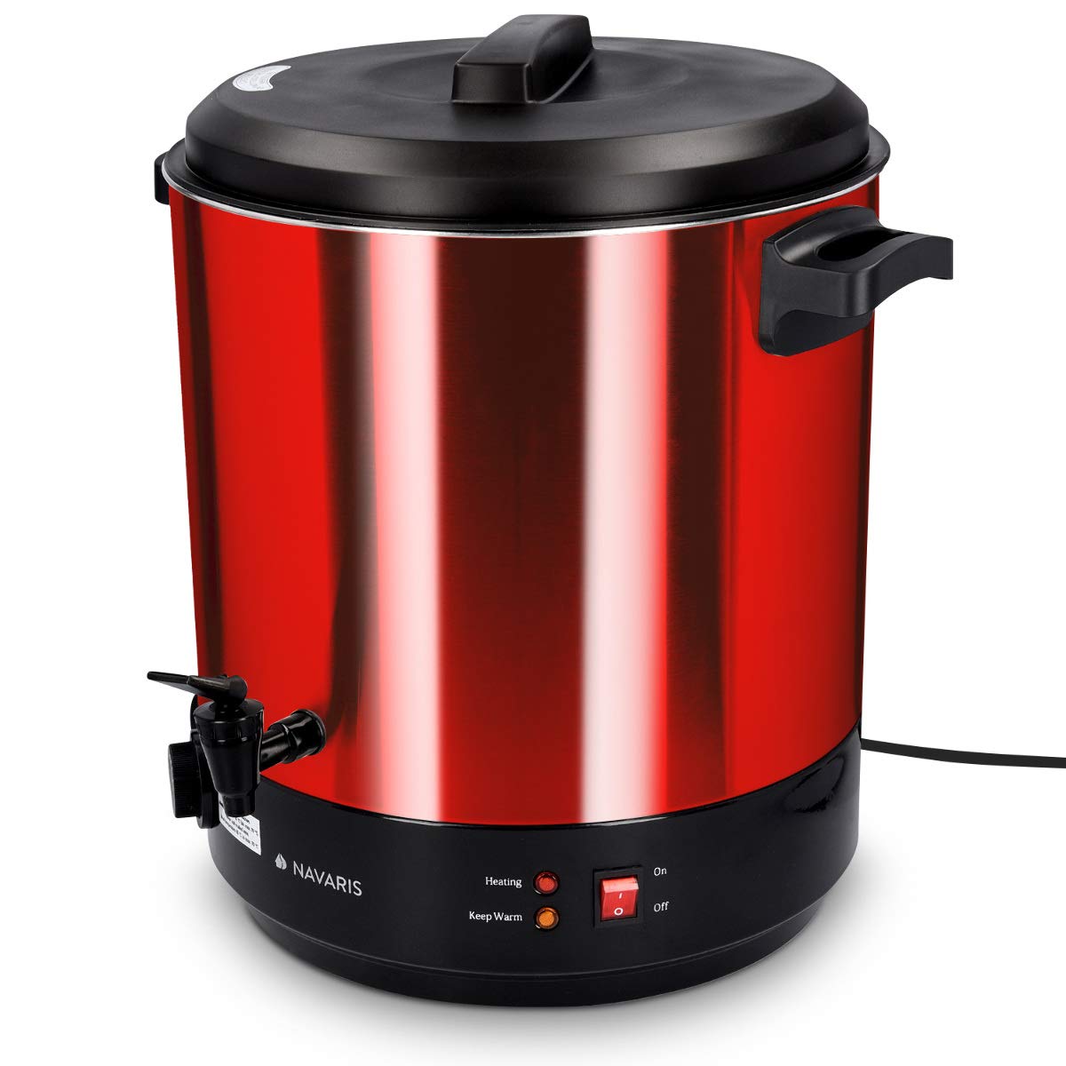 navaris-kitchen-einkochautomat-27l-einkochtopf-rot-mit-zapfhahn image 8