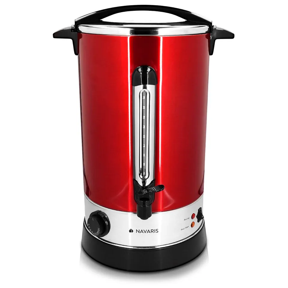 navaris-gl-hweinkocher-edelstahl-18l-rot-zapfhahn-thermostat image 1