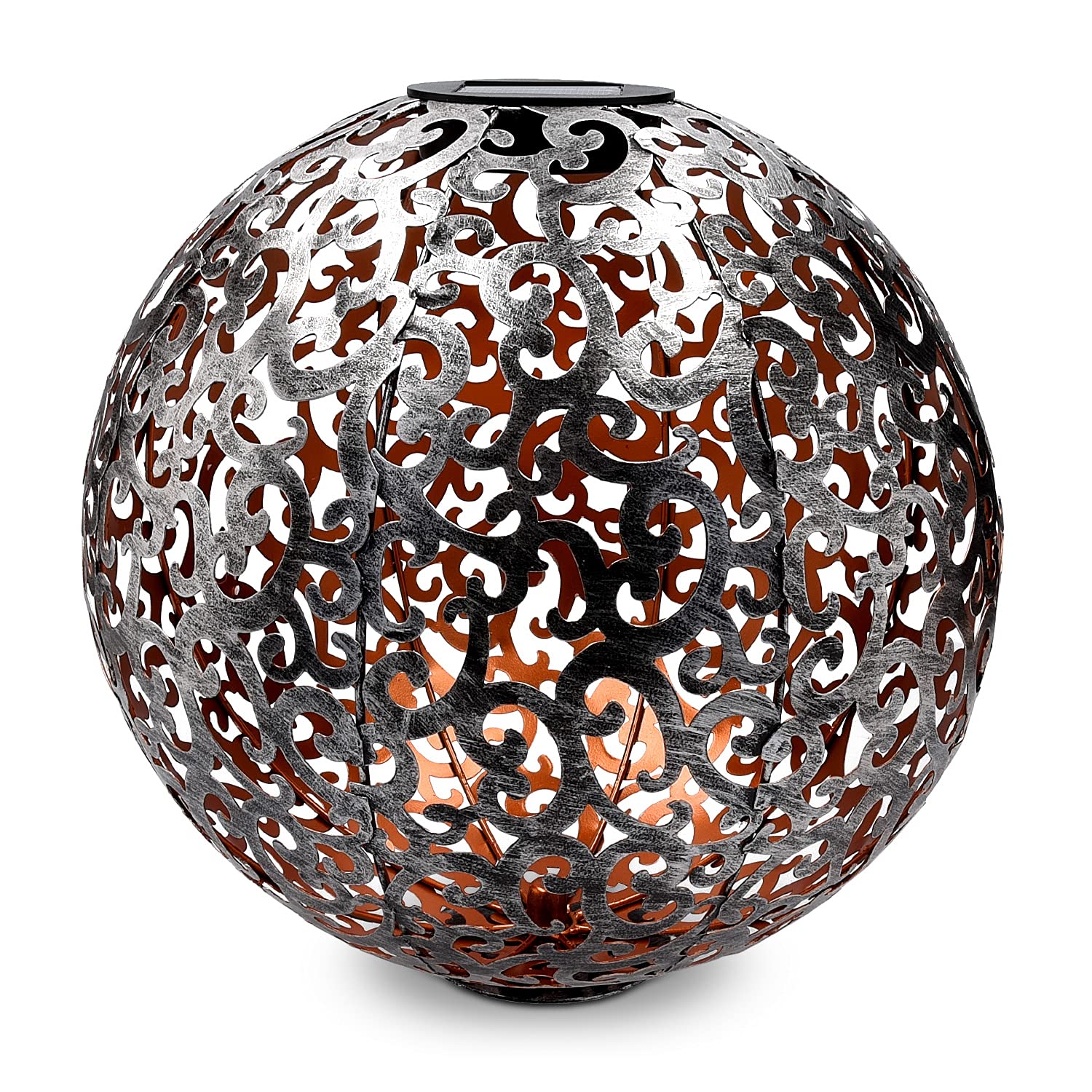 navaris-lighting-led-solar-kugel-metall-silber-30cm image 8