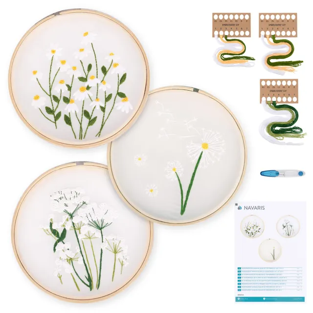 navaris-stickset-blumen-3er-set-anf-nger-transparent-20-cm image 1