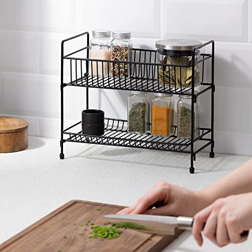 navaris-kitchen-gew-rzregal-2-etagen-schwarz-metall image 8