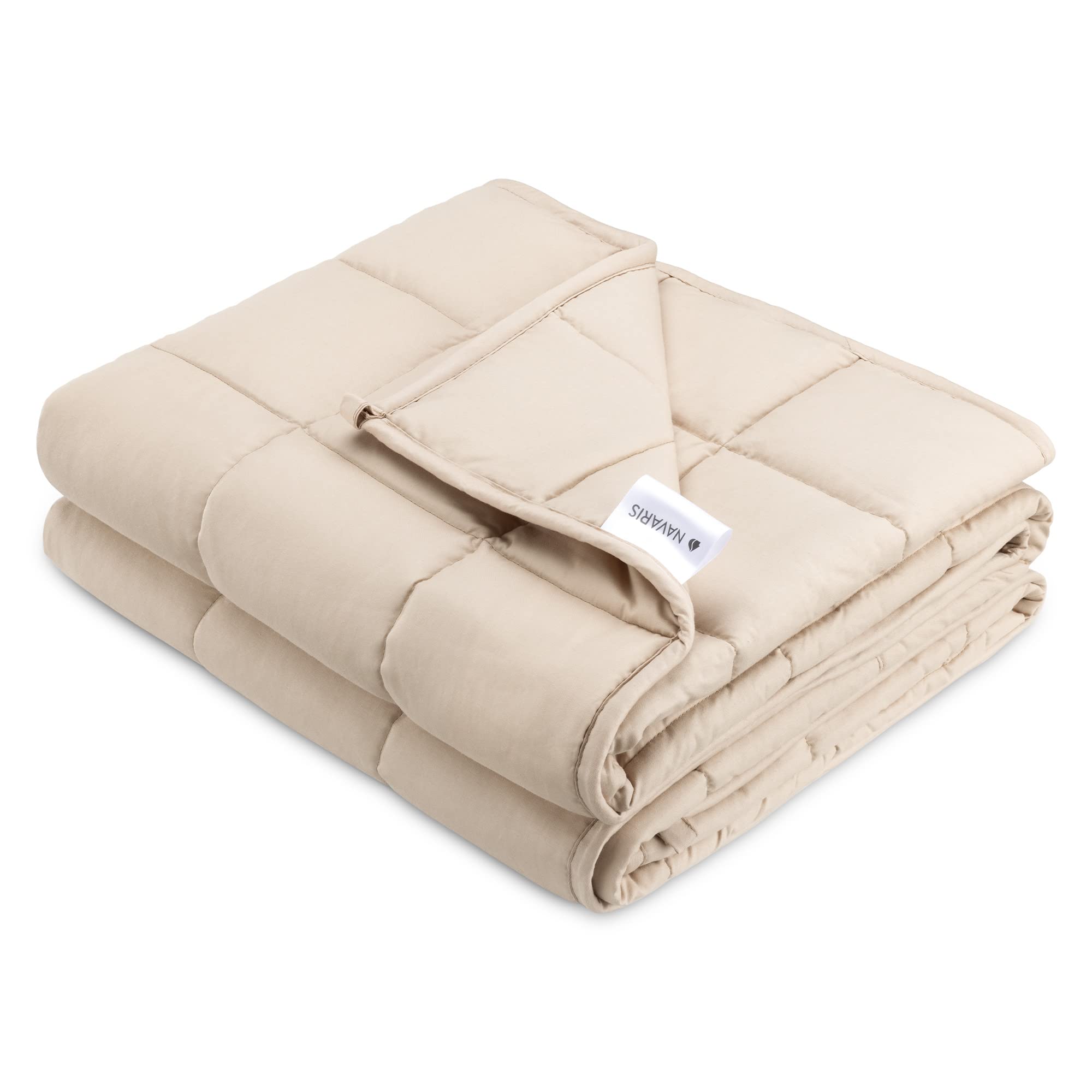 navaris-living-gewichtsdecke-baumwolle-135x200cm-8-8kg-beige image 1