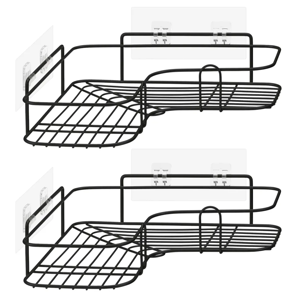 navaris-duschablage-ohne-bohren-eckregal-2er-set-schwarz image 1