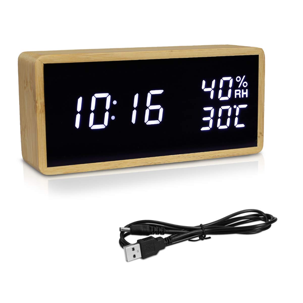 navaris-living-bambus-digitalwecker-temperatur-dimmer-wei image 5