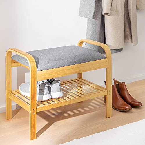 navaris-living-schuhregal-sitzbank-bambus-60x50x33cm-grau image 7