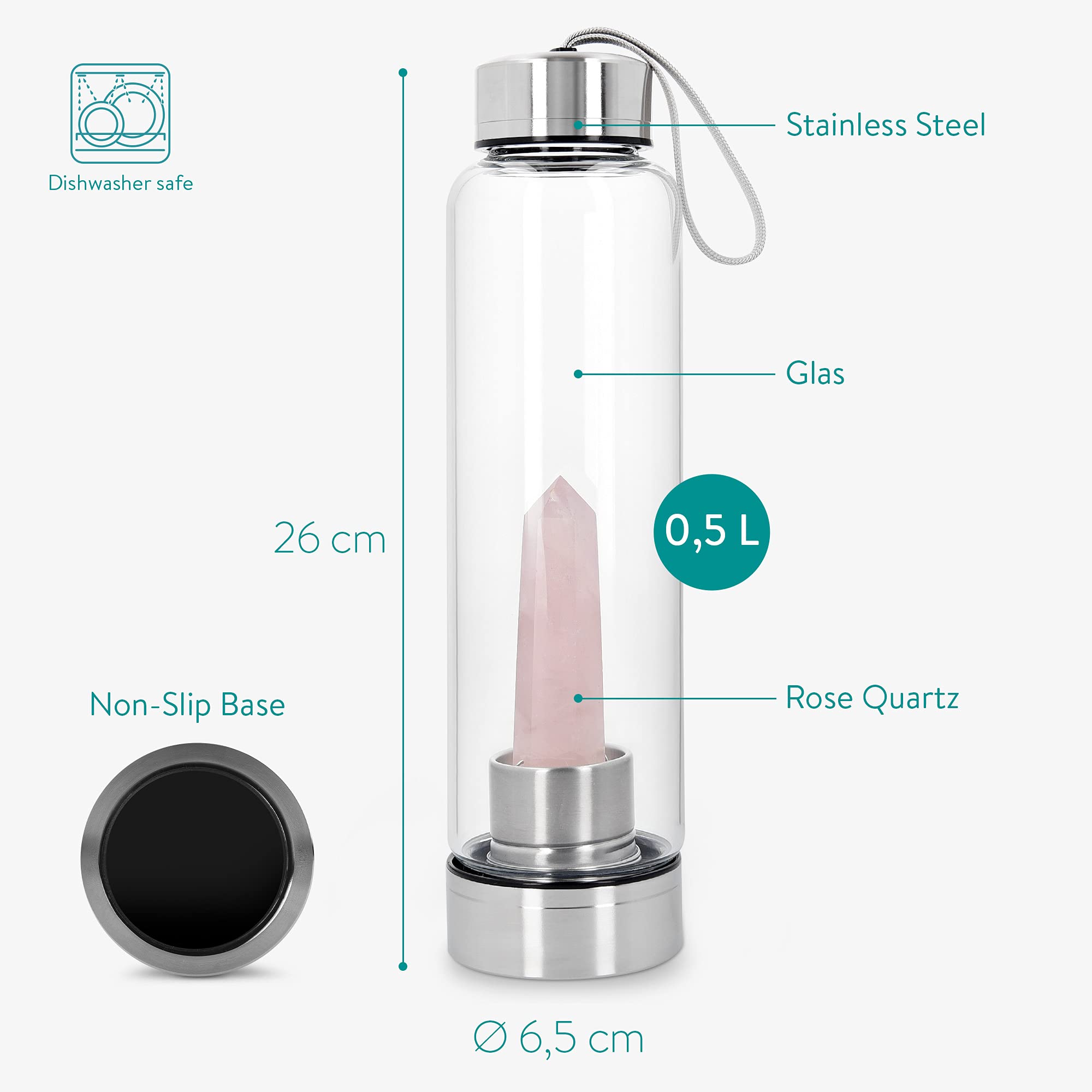navaris-kitchen-kristall-trinkflasche-glas-500-ml-rosenquarz-mit-h-lle image 3