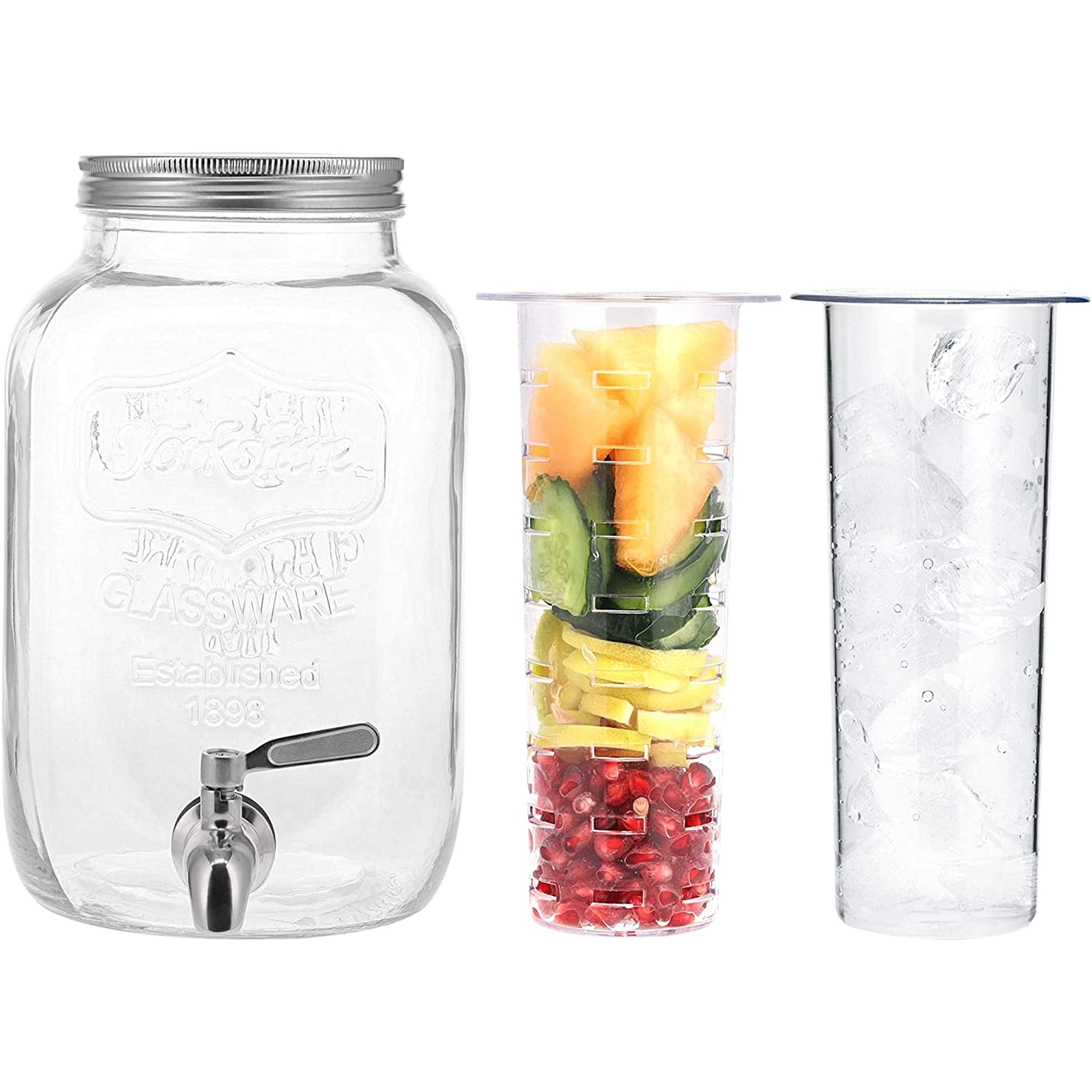 navaris-kitchen-wasserspender-4l-glas-zapfhahn-fruchteinsatz image 7