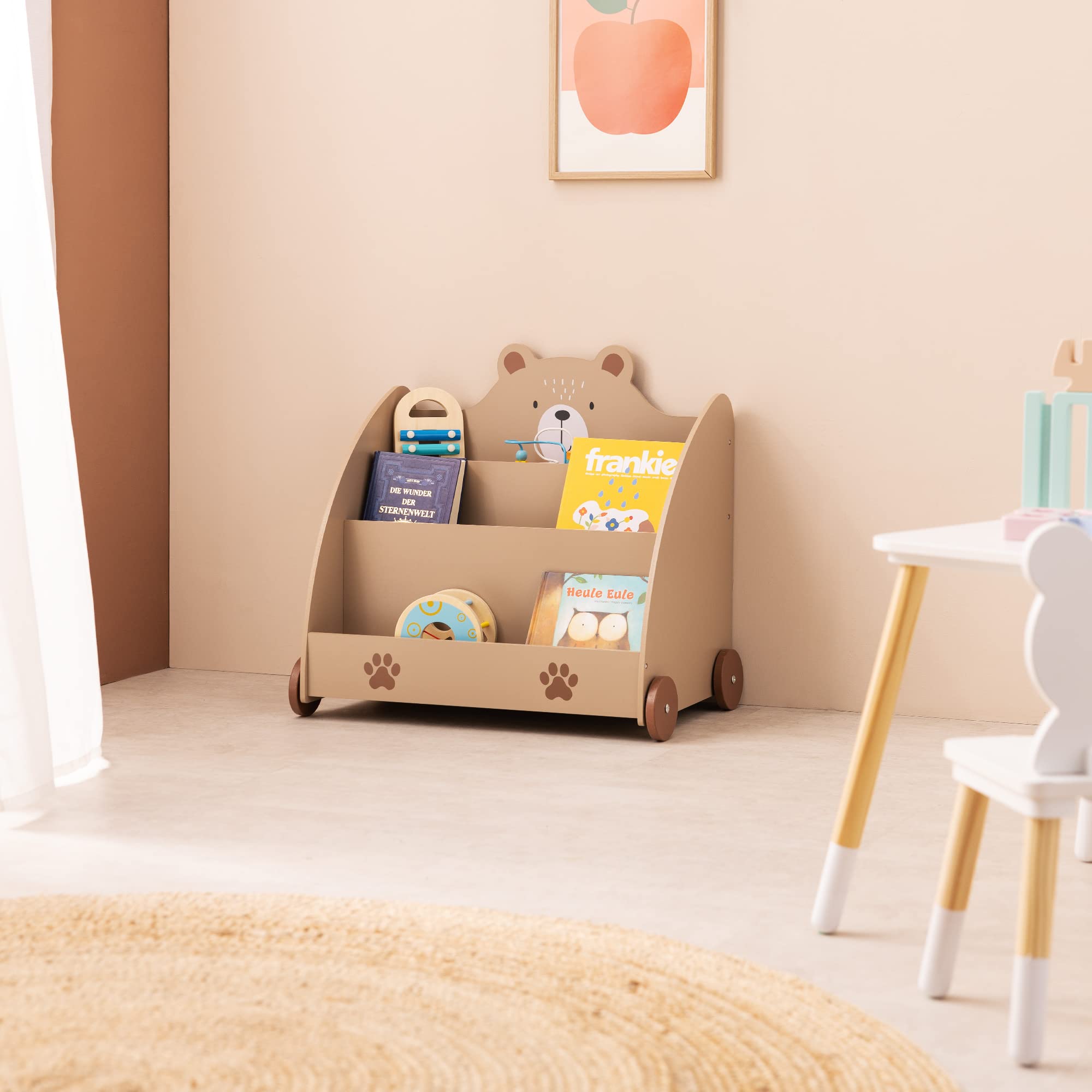 navaris-children-b-cherregal-b-r-braun-mit-rollen-60x58x40 image 6