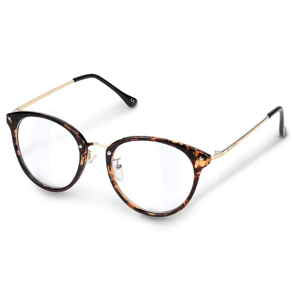 navaris-retro-brille-ohne-st-rke-nerdbrille-vintage-gold-2 image 1