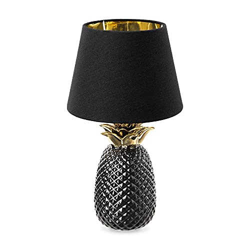 navaris-ananas-tischlampe-40cm-keramik-e27-schwarz-schwarz image 7