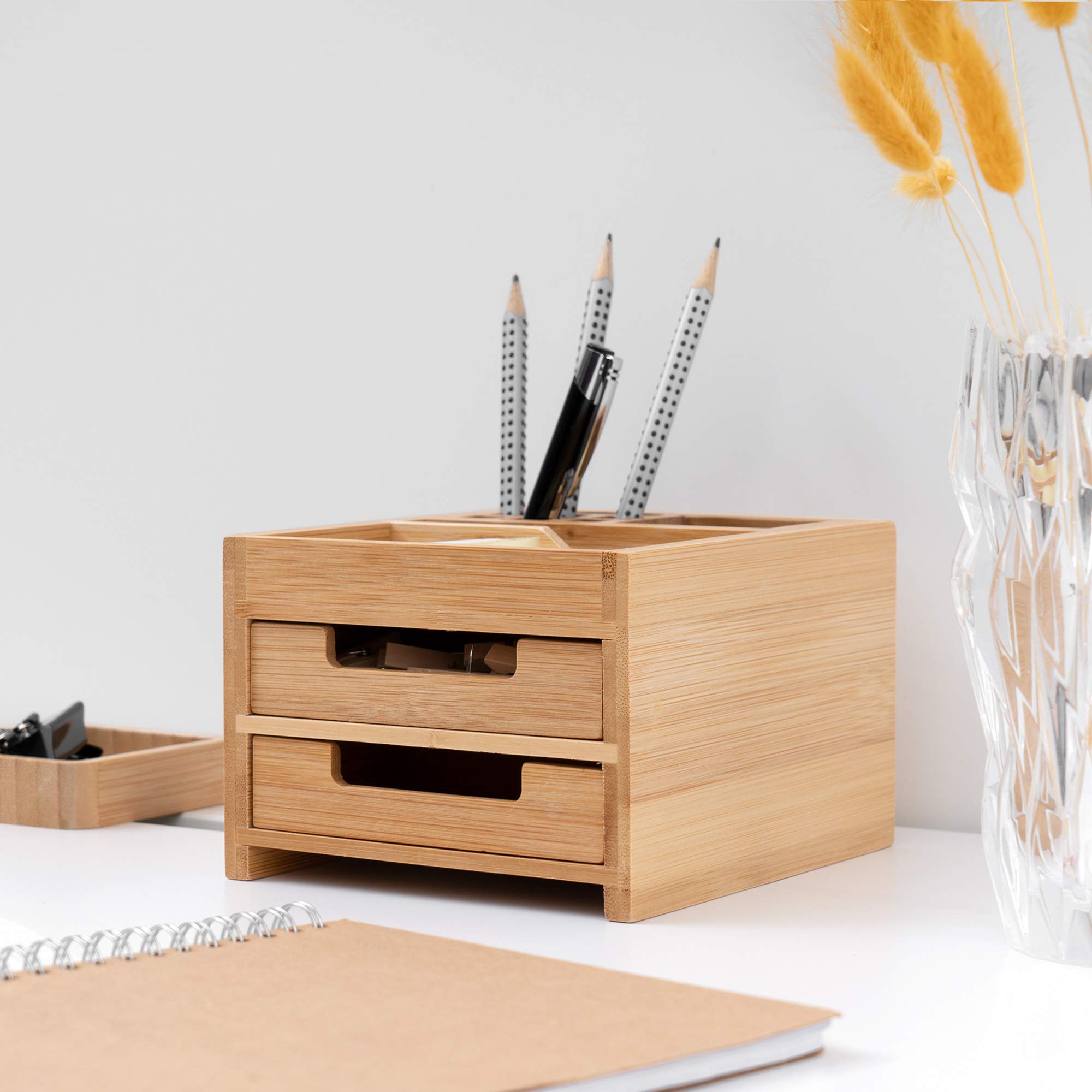 navaris-bambus-schreibtisch-organizer-klein-stiftehalter image 4