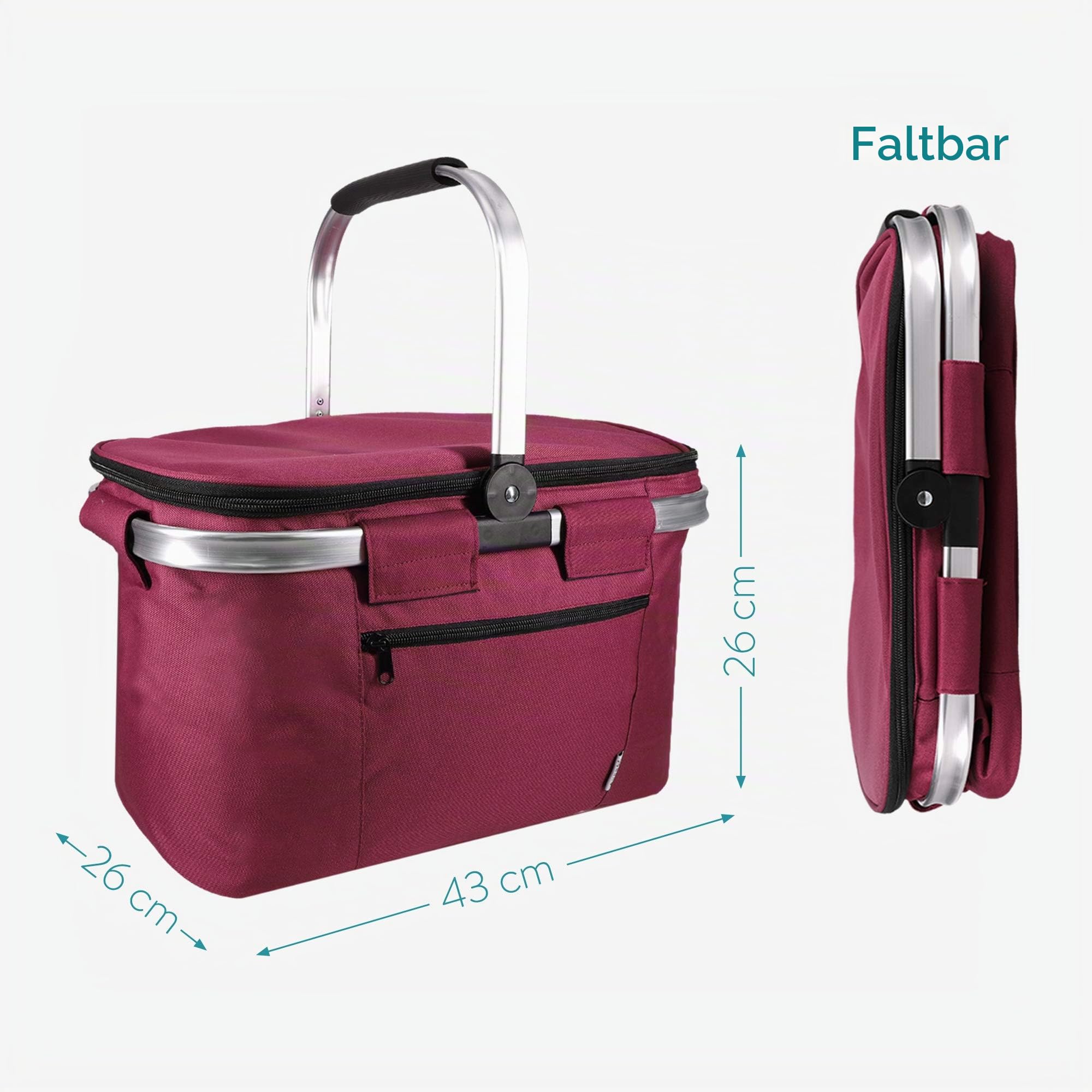 navaris-kitchen-thermo-einkaufskorb-27l-faltbar-rot-isoliert image 4
