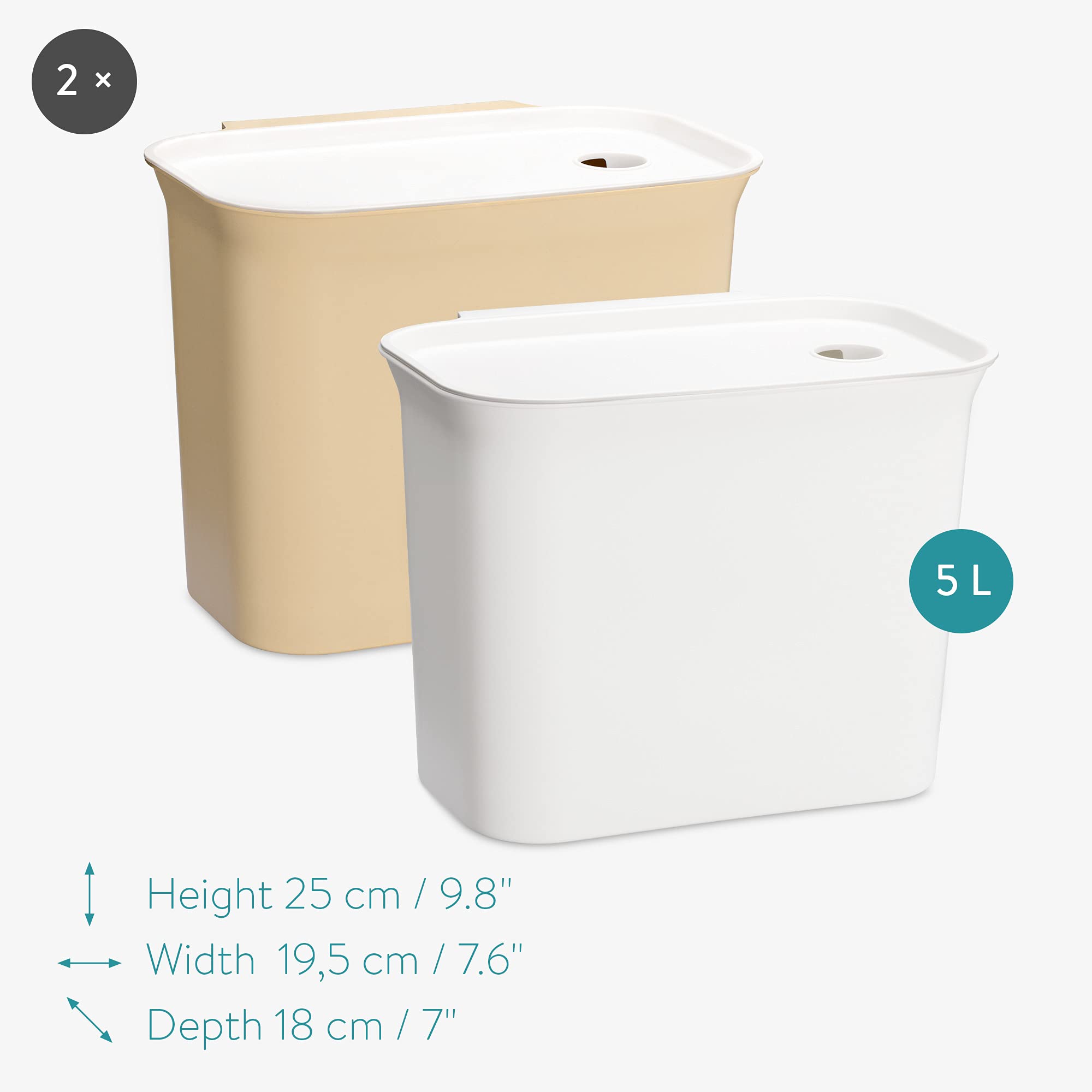 navaris-kitchen-auffangschale-k-che-2x-5-l-wei-beige image 4