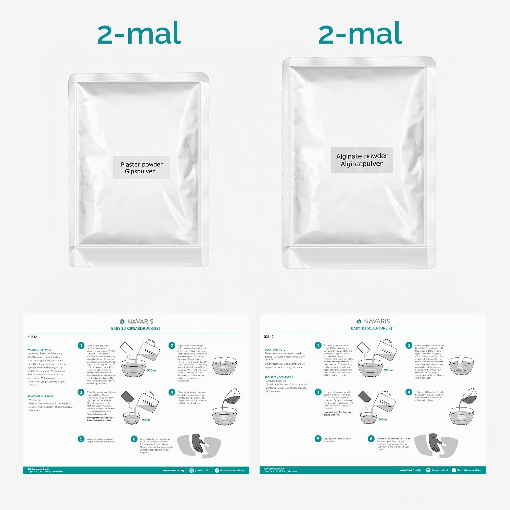 navaris-3d-abformset-gipsabdruck-baby-h-nde-f-e-hautvertr-glich image 3