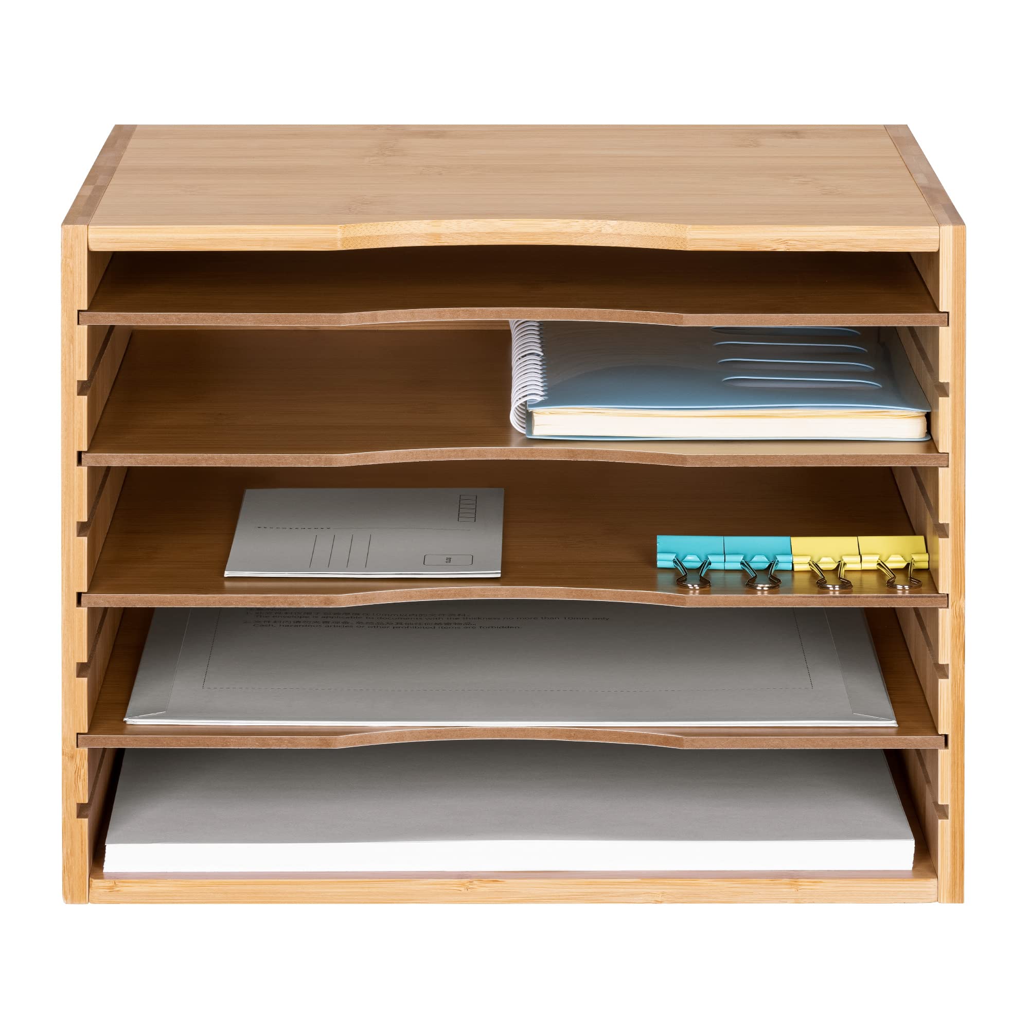 navaris-dokumentenablage-bambus-5-f-cher-33x26cm image 7