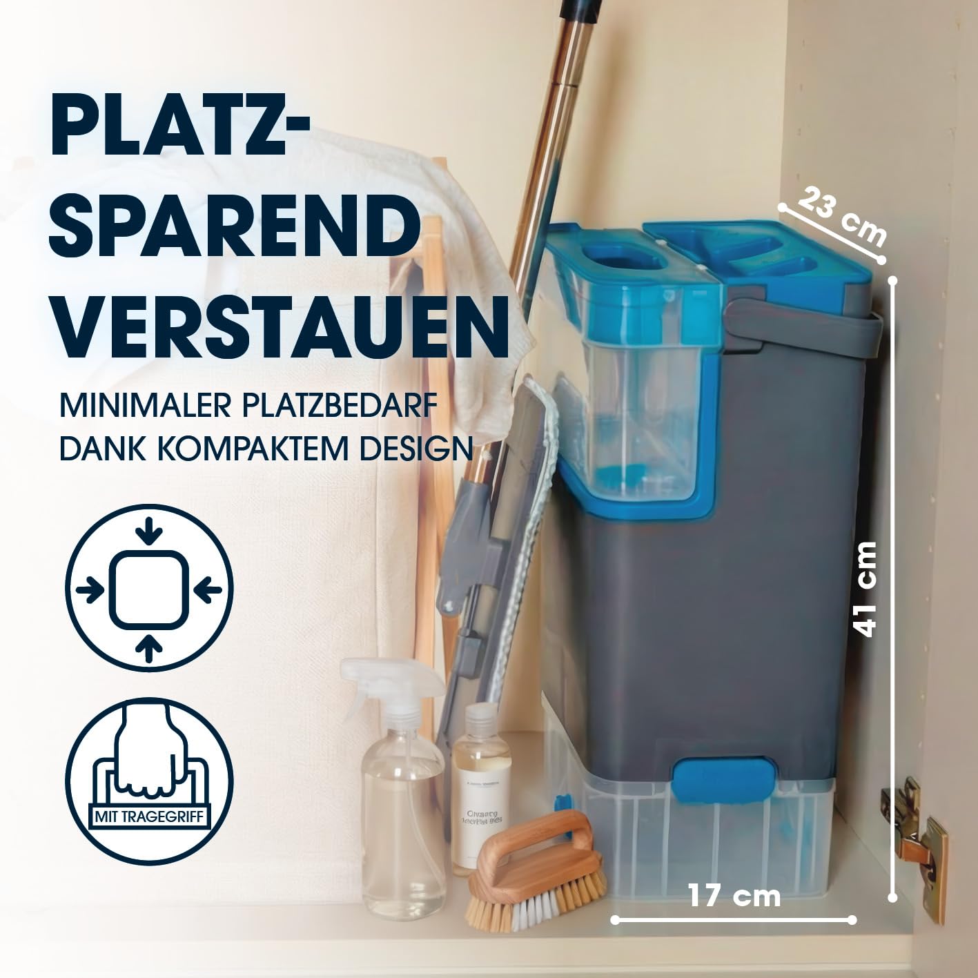 cleanmaxx-komfort-mopp-duotank-bodenwischer-blau-2-pads-132cm image 8