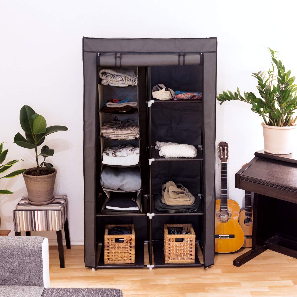 navaris-living-stoffregal-braun-2er-set-6-f-cher-h-ngeaufbewahrung image 2