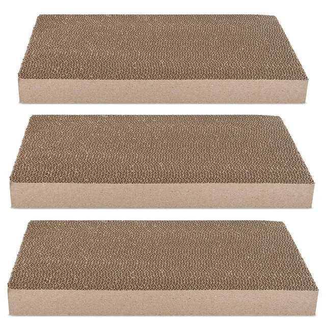navaris-katzen-kratzbrett-3er-set-karton-43x24cm-beidseitig image 1