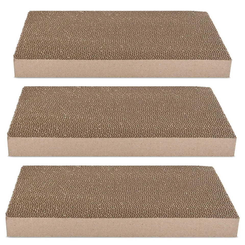 navaris-katzen-kratzbrett-3er-set-karton-43x24cm-beidseitig image 1