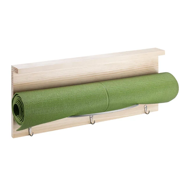 navaris-sport-wellness-h-ngeregal-yogamatte-holz-60cm-mit-haken image 1
