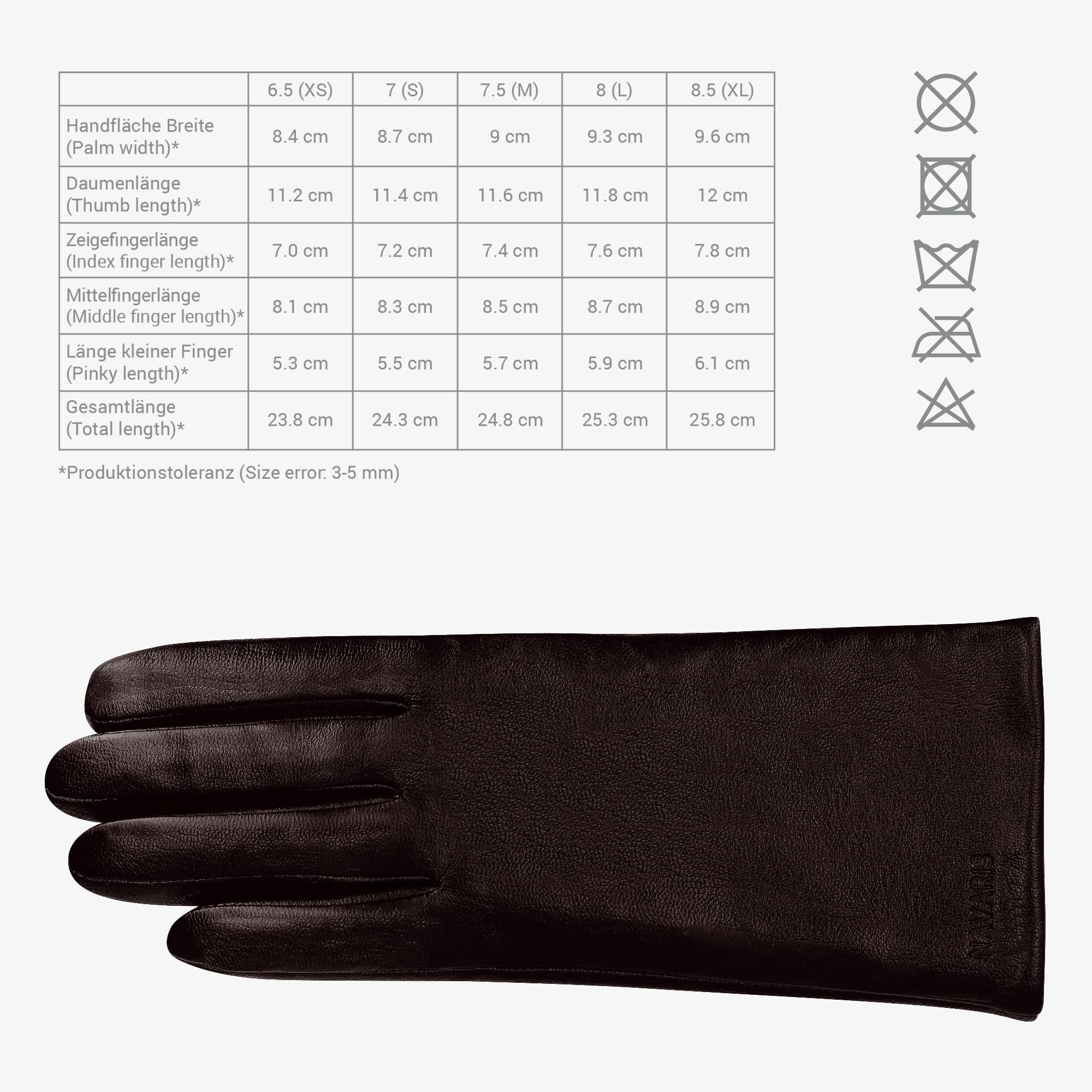 navaris-touchscreen-lederhandschuhe-damen-lammleder-braun-xl image 6