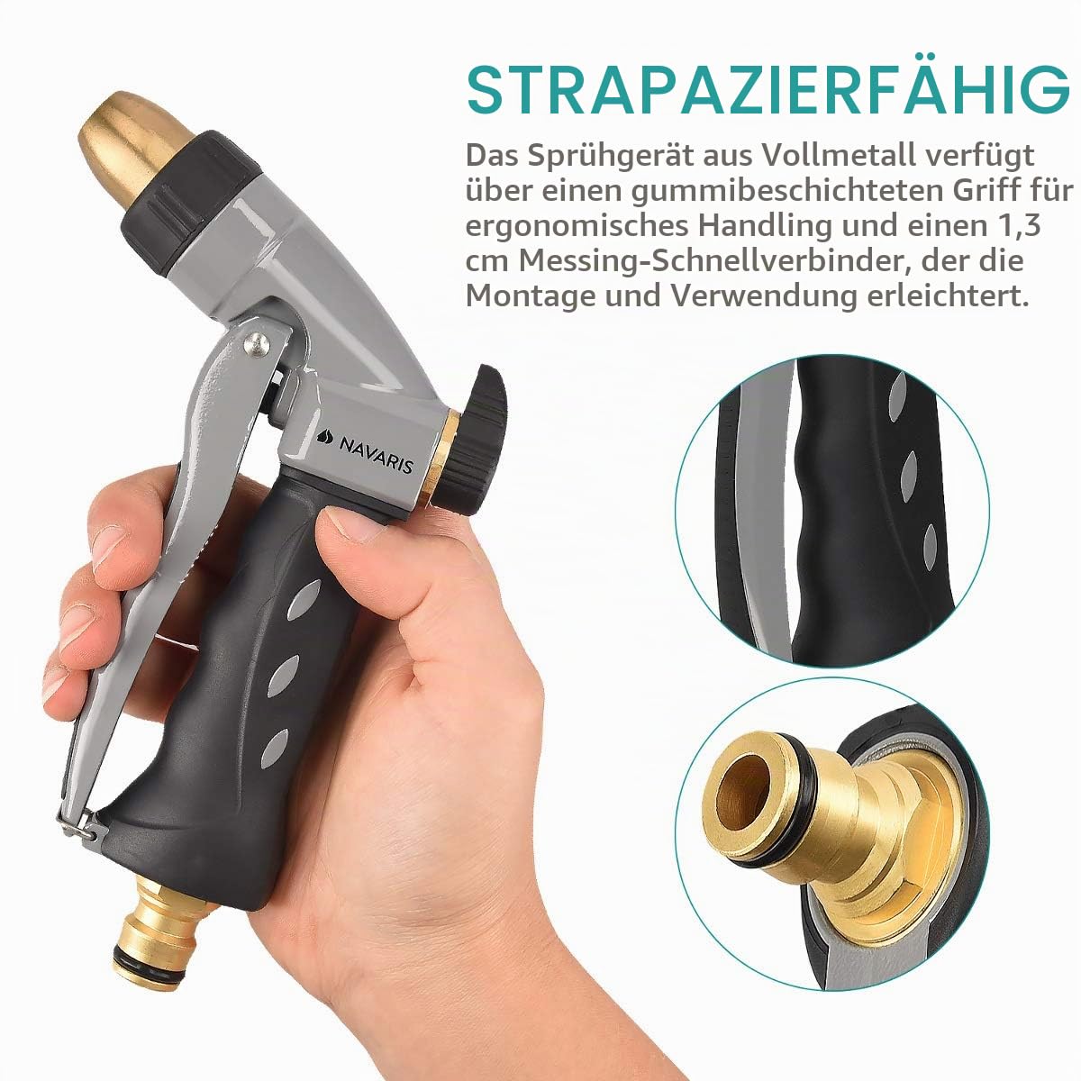 navaris-garden-gartenbrause-metall-hochdruck-verstellbar image 6