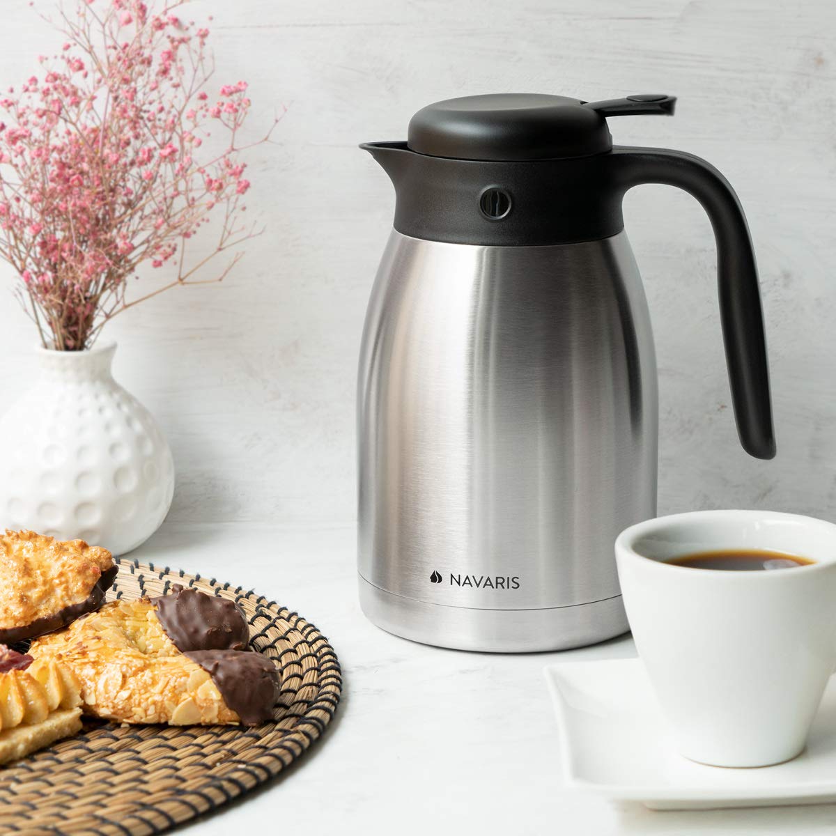 navaris-kitchen-isolierkanne-edelstahl-1-5l-warmhaltekanne image 2