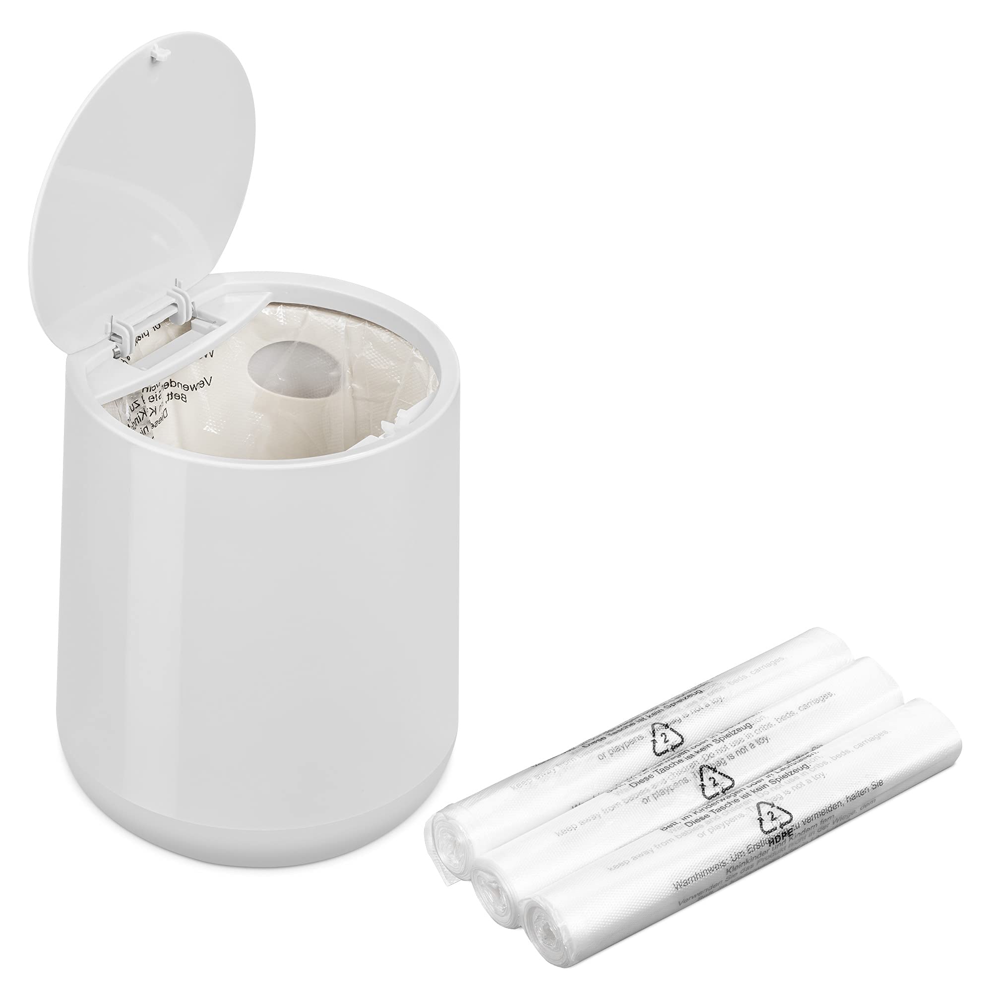 navaris-beauty-tischabfalleimer-klein-grau-mit-beuteln image 1