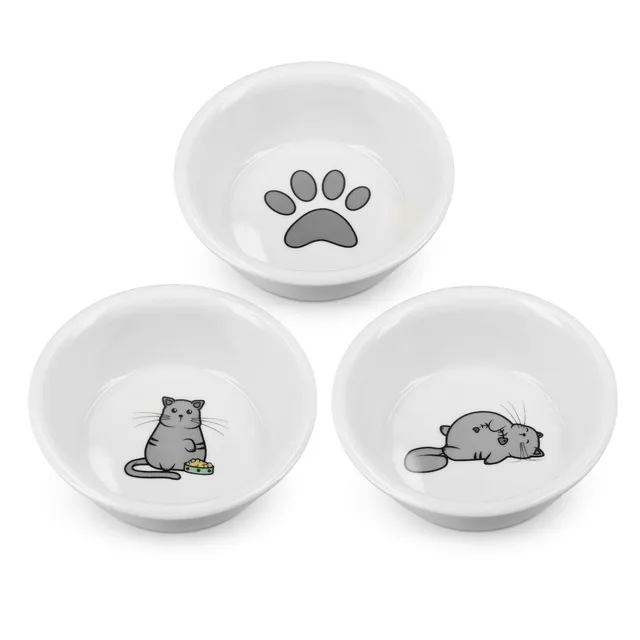 navaris-animals-futternapf-porzellan-3er-set-130-ml-mit-print image 1