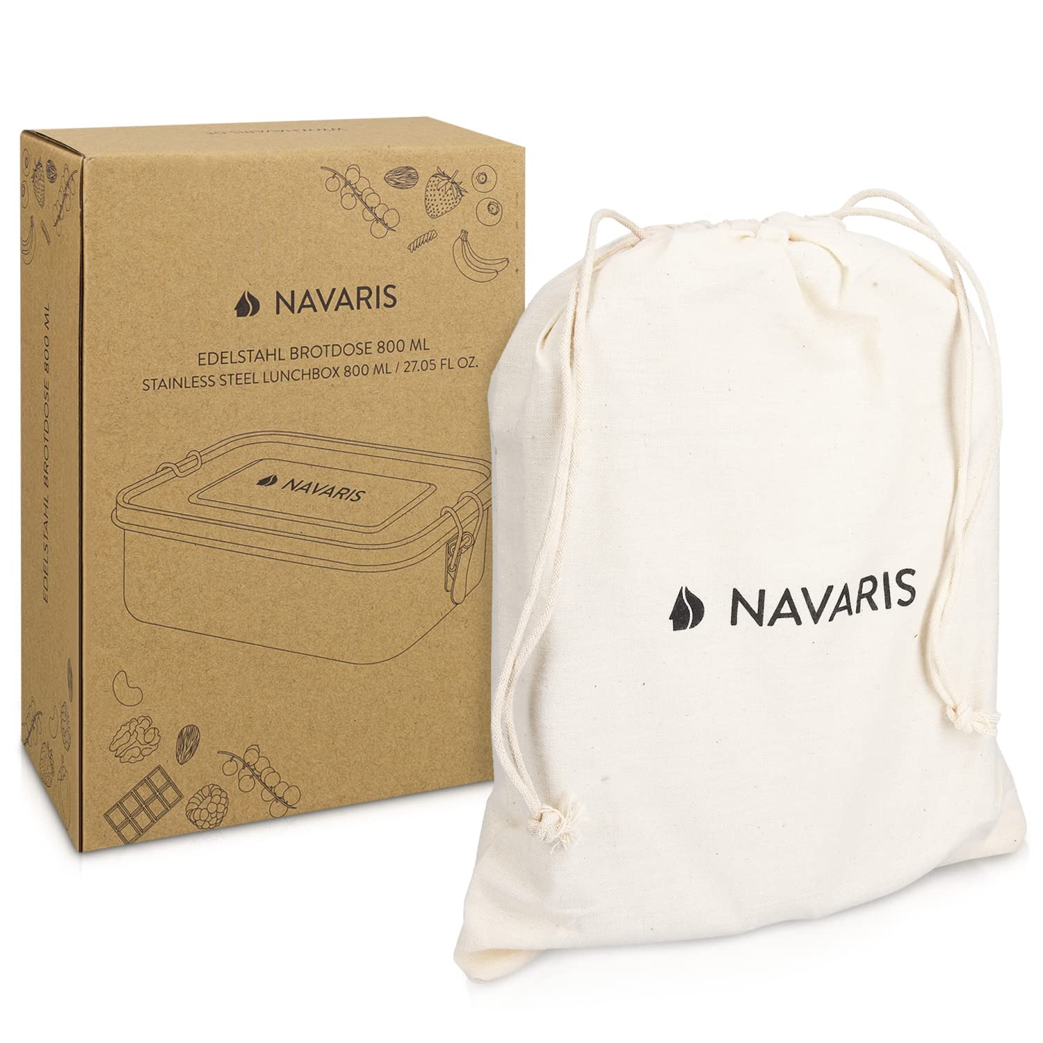 navaris-kitchen-brotdose-edelstahl-800-ml-auslaufsicher-mit-trenner image 7