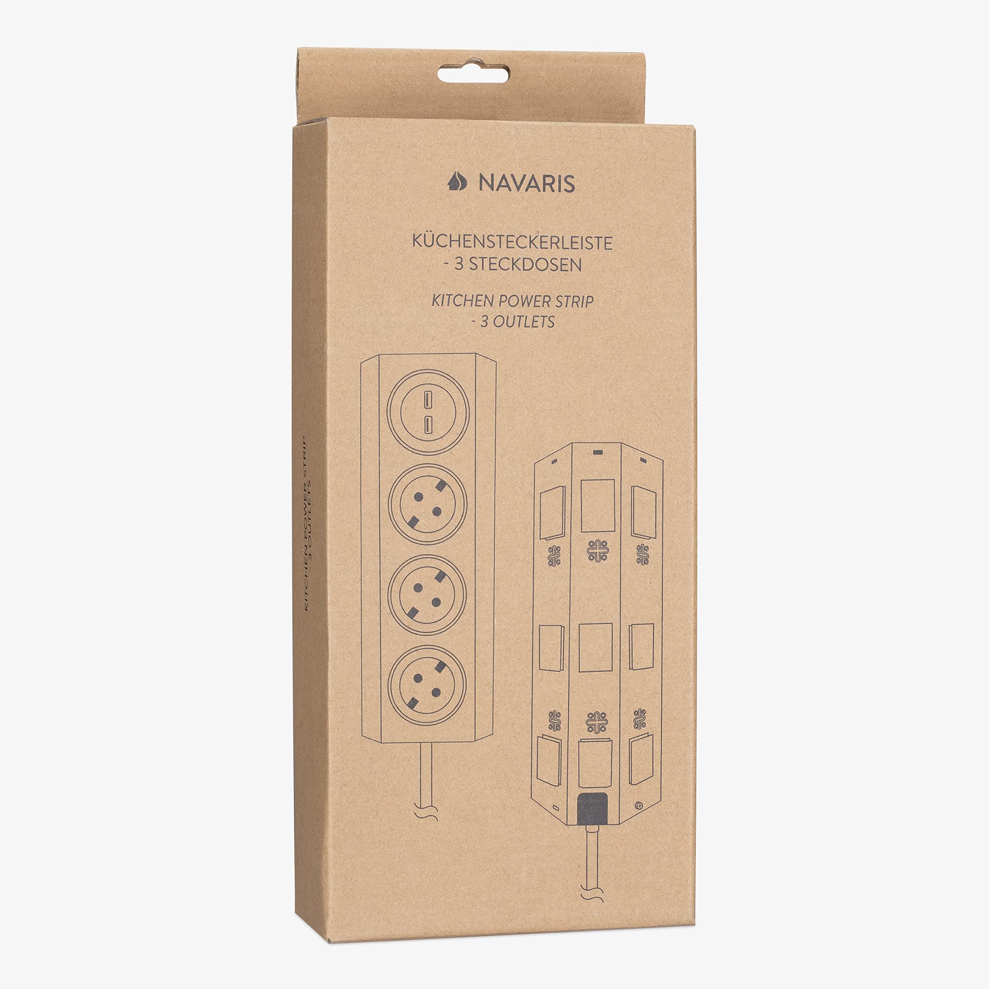 navaris-office-k-chensteckdose-3-fach-edelstahl-usb-silber image 7