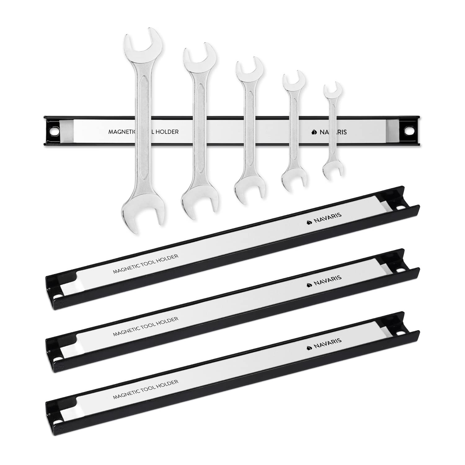 navaris-magnetleiste-werkzeugleiste-4er-set-30-cm-stark-magnetisch image 1