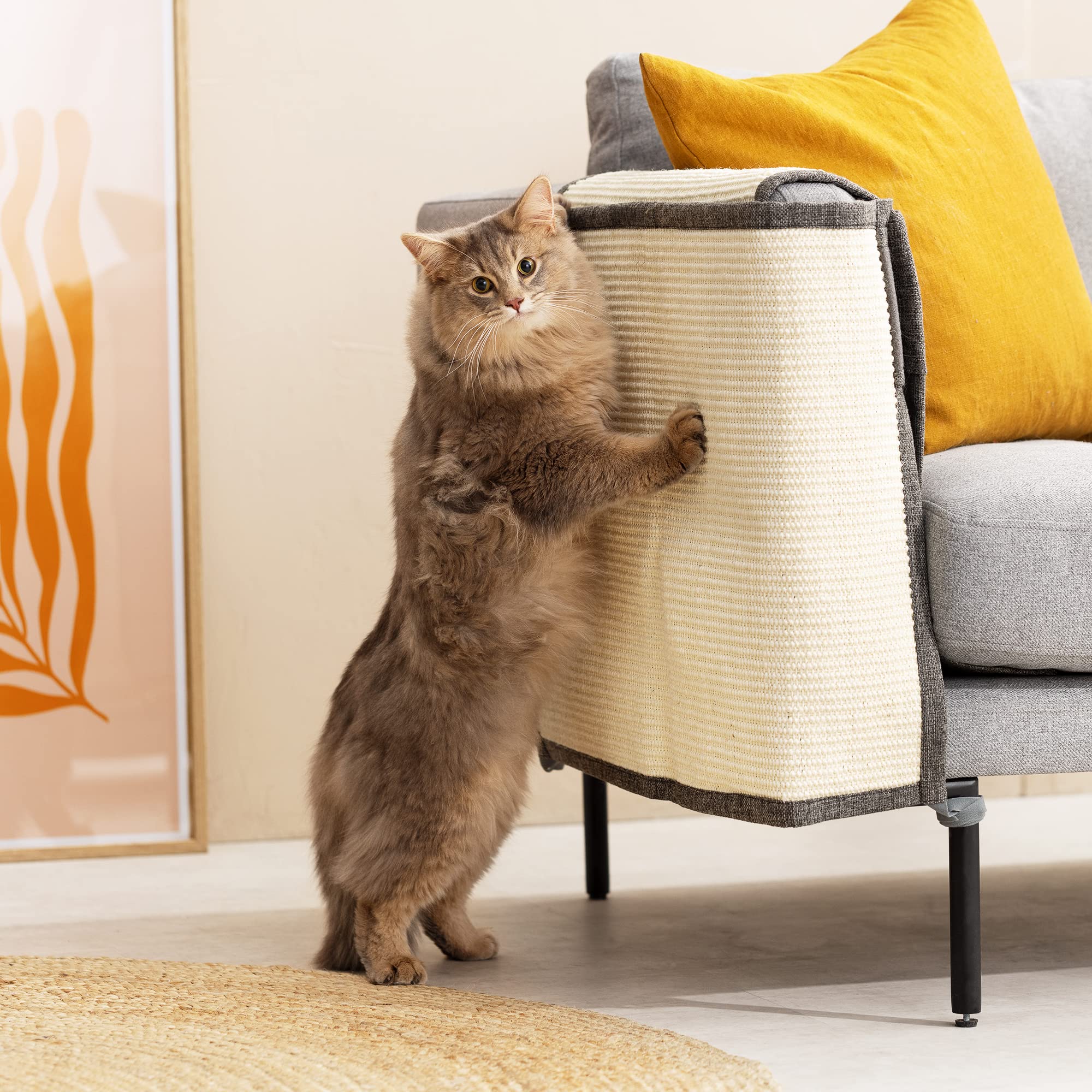 navaris-kratzmatte-katze-sisal-kratzschutz-sofa-rechts image 2