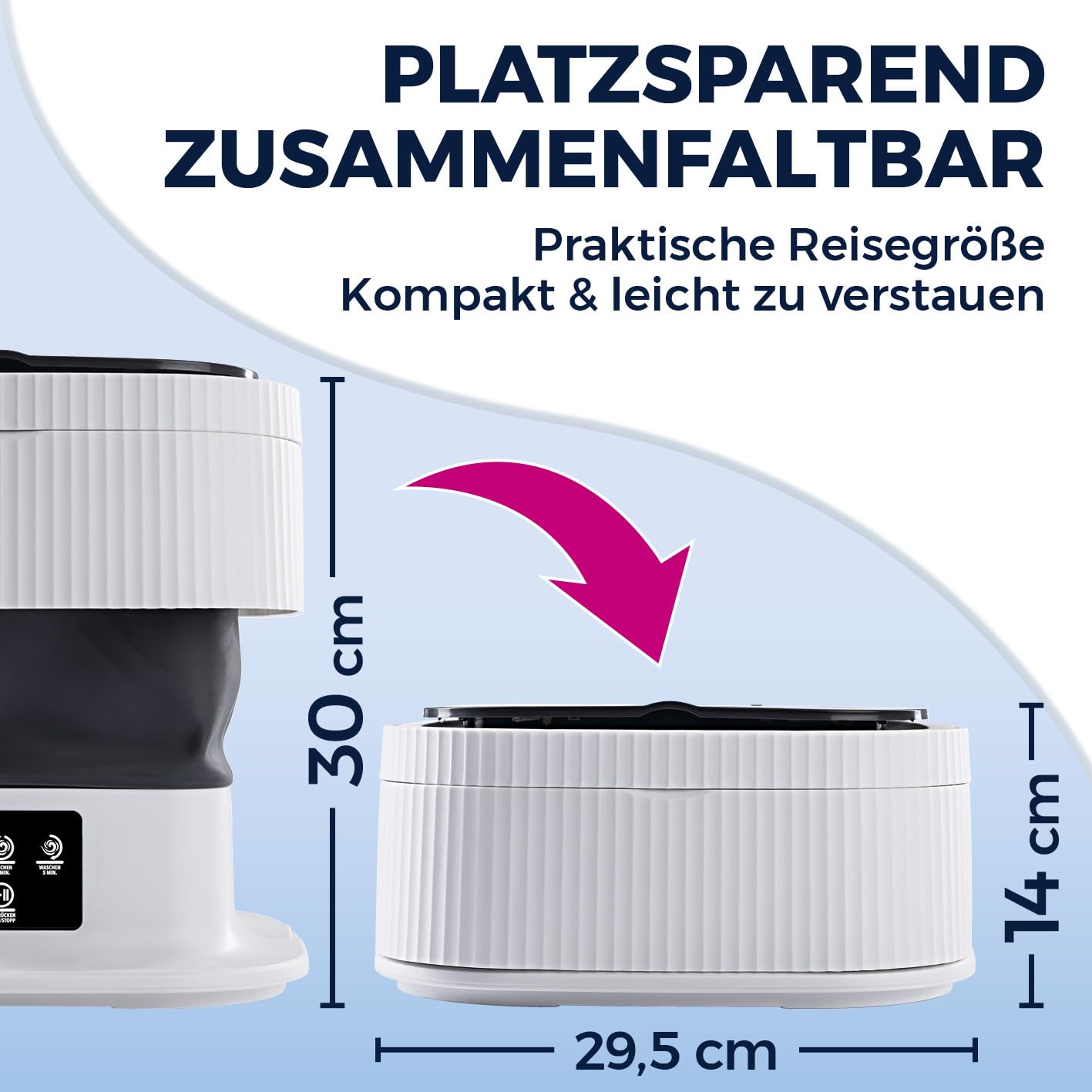cleanmaxx-mini-waschmaschine-faltbar-1kg-camping-9l image 2