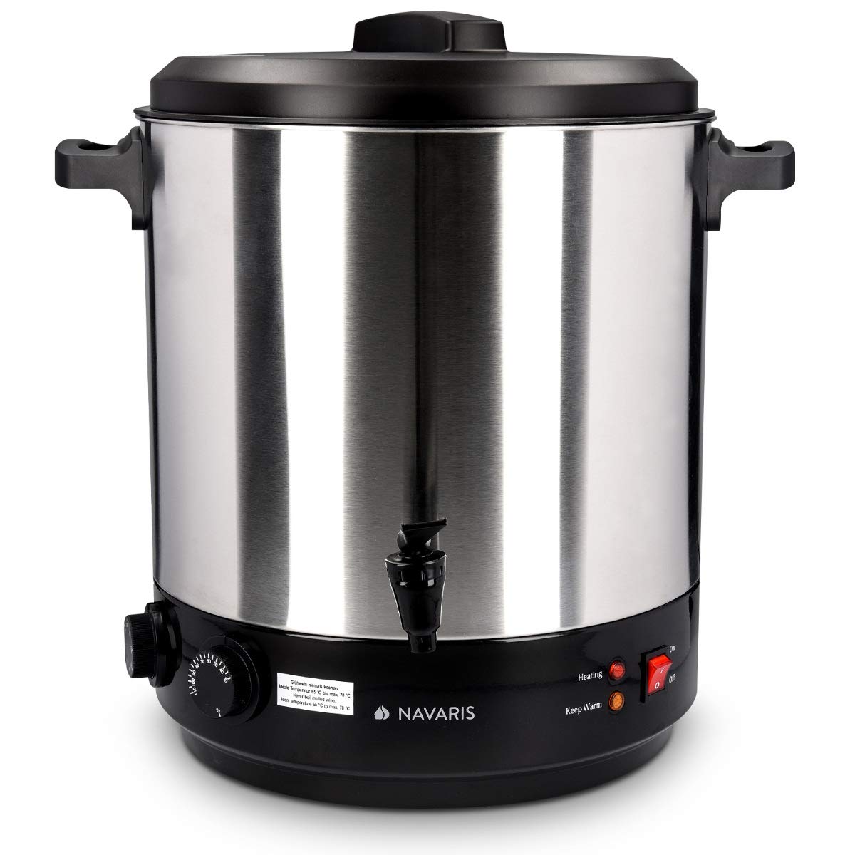 navaris-kitchen-gl-hweinkocher-einkochautomat-27l-silber-zapfhahn image 1