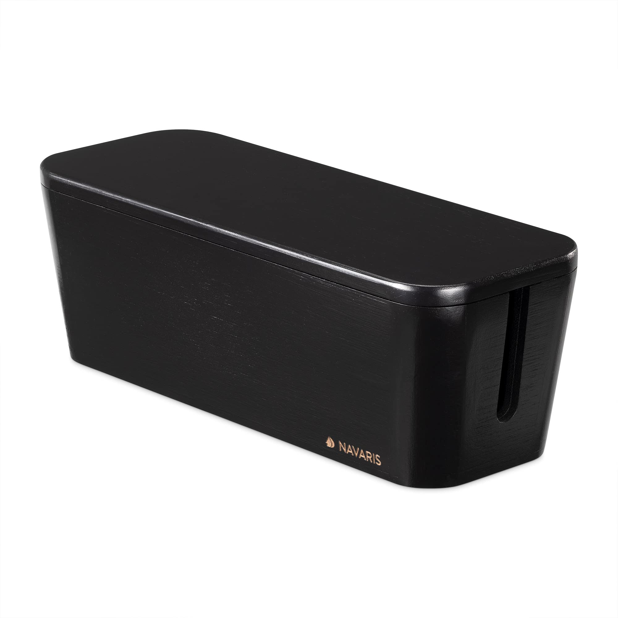 navaris-kabelbox-schwarz-32x12cm-bambus-kabeldose-mit-deckel image 7