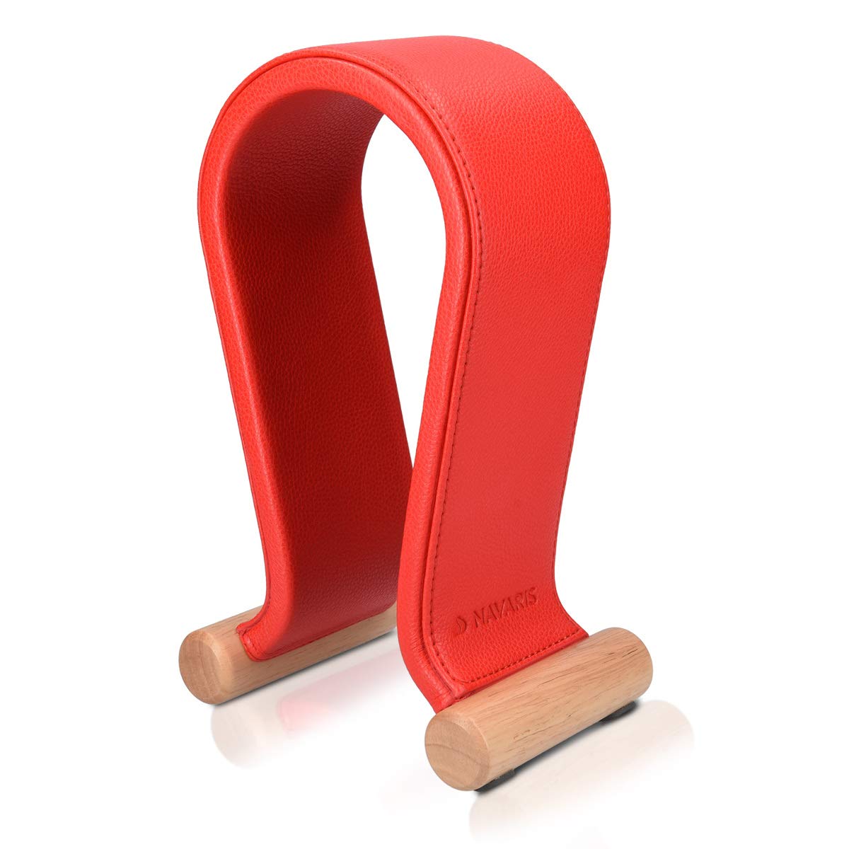 navaris-omega-kopfh-rerst-nder-headset-halter-rot-kunstleder image 3