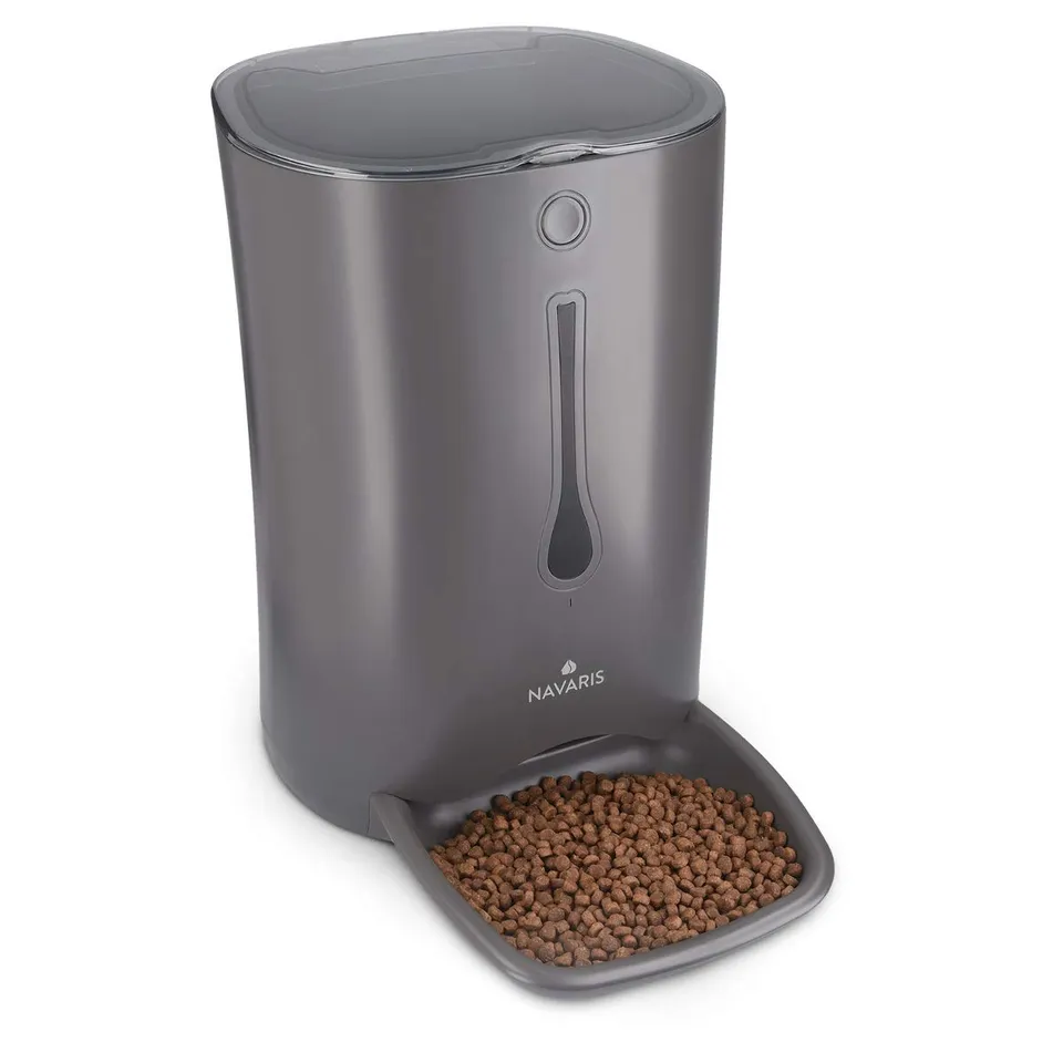 navaris-animals-futterautomat-6l-futterspender-timer-trockenfutter image 1
