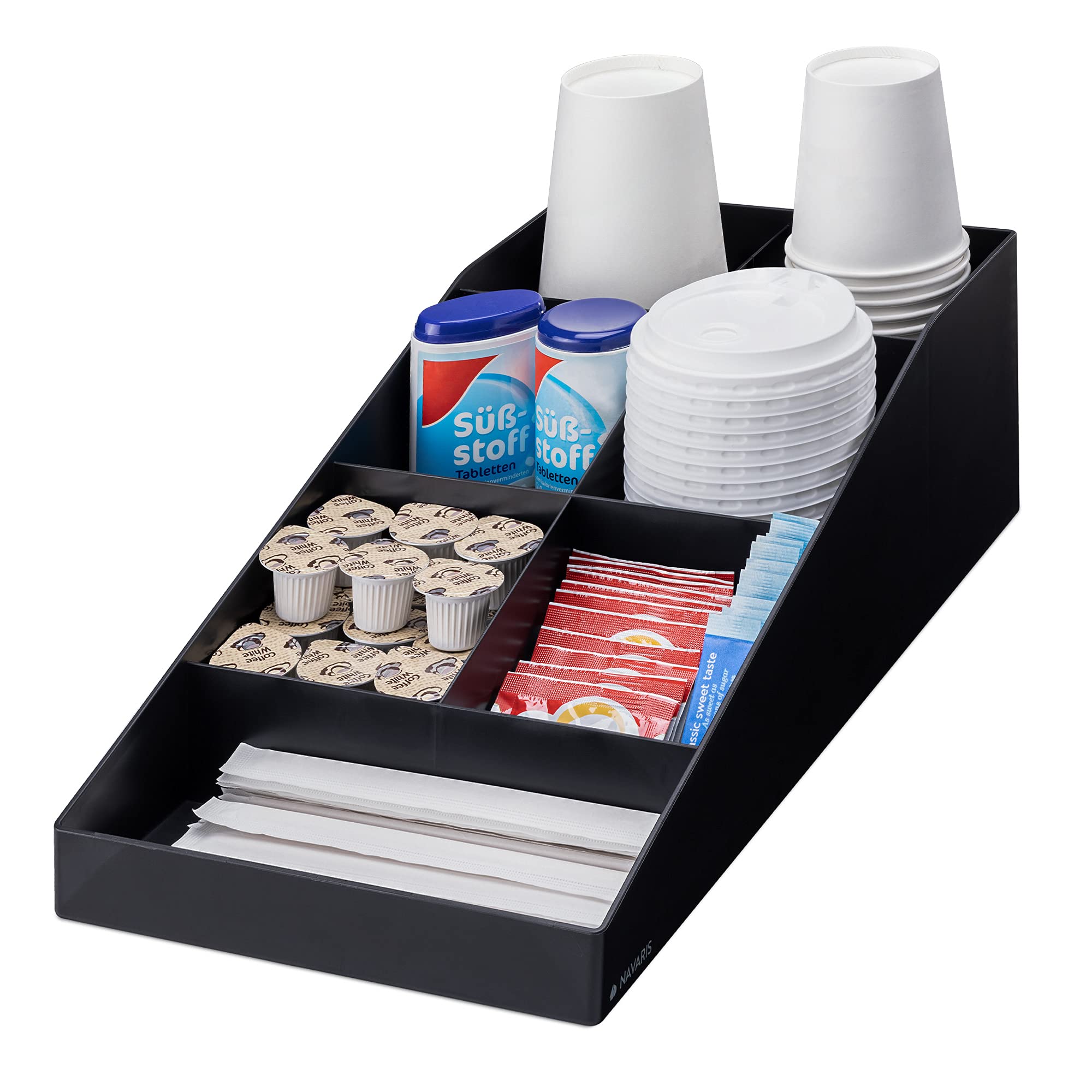 navaris-kaffee-organizer-kaffeebar-7-f-cher-aufbewahrungsbox-schwarz image 7