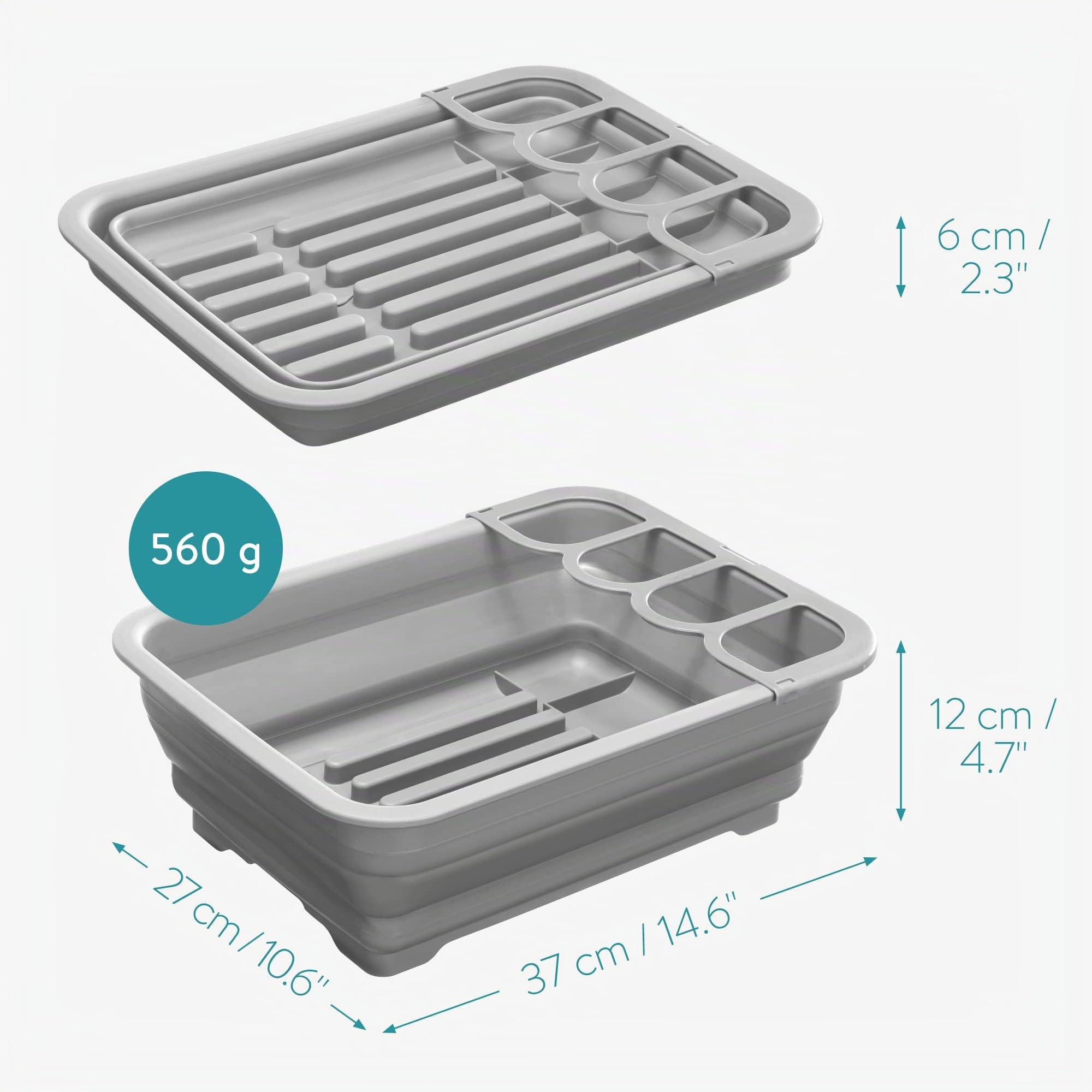 navaris-kitchen-geschirrkorb-abtropfgestell-faltbar-mit-abfluss image 3