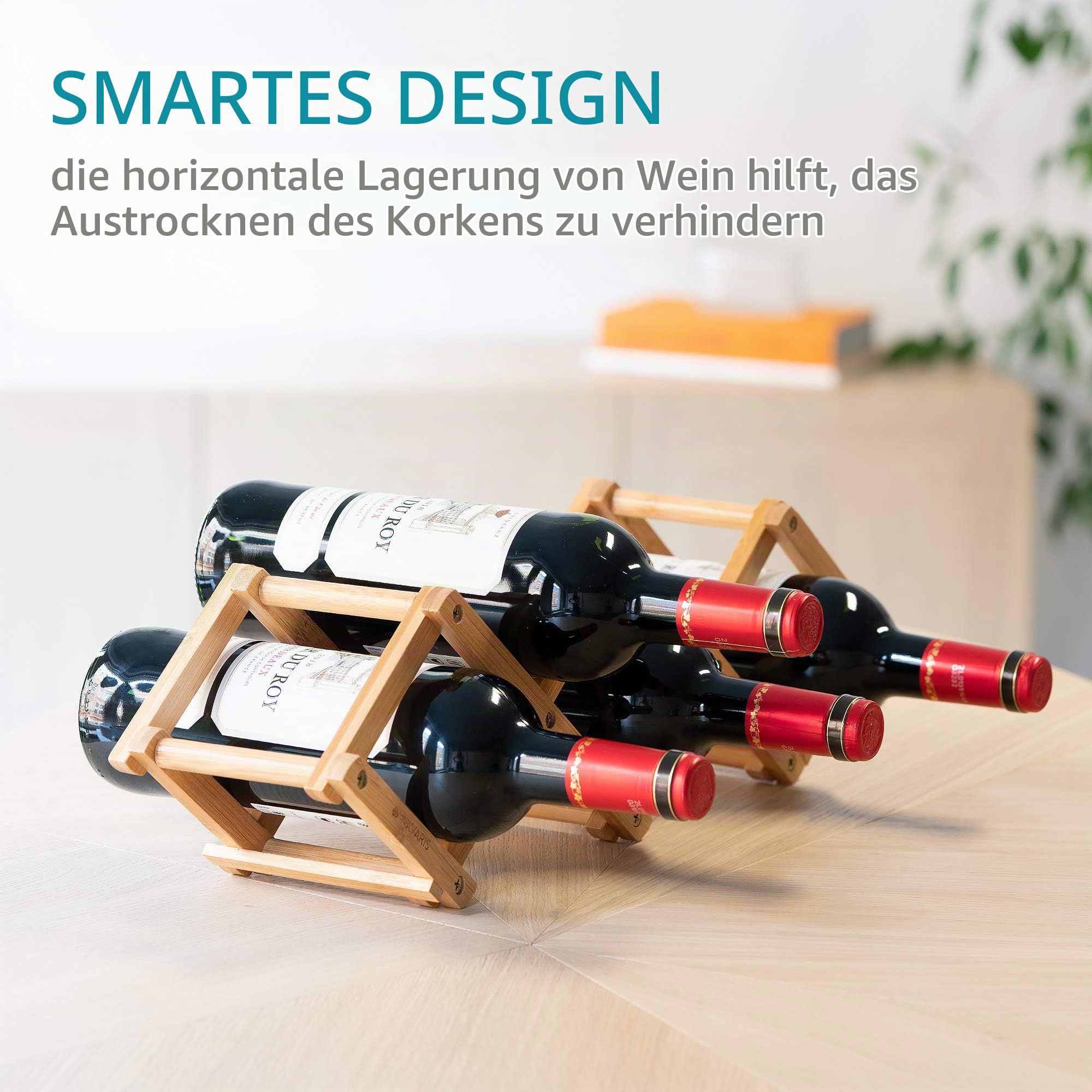 navaris-kitchen-weinregal-bambus-flaschenregal-45-cm-faltbar image 2