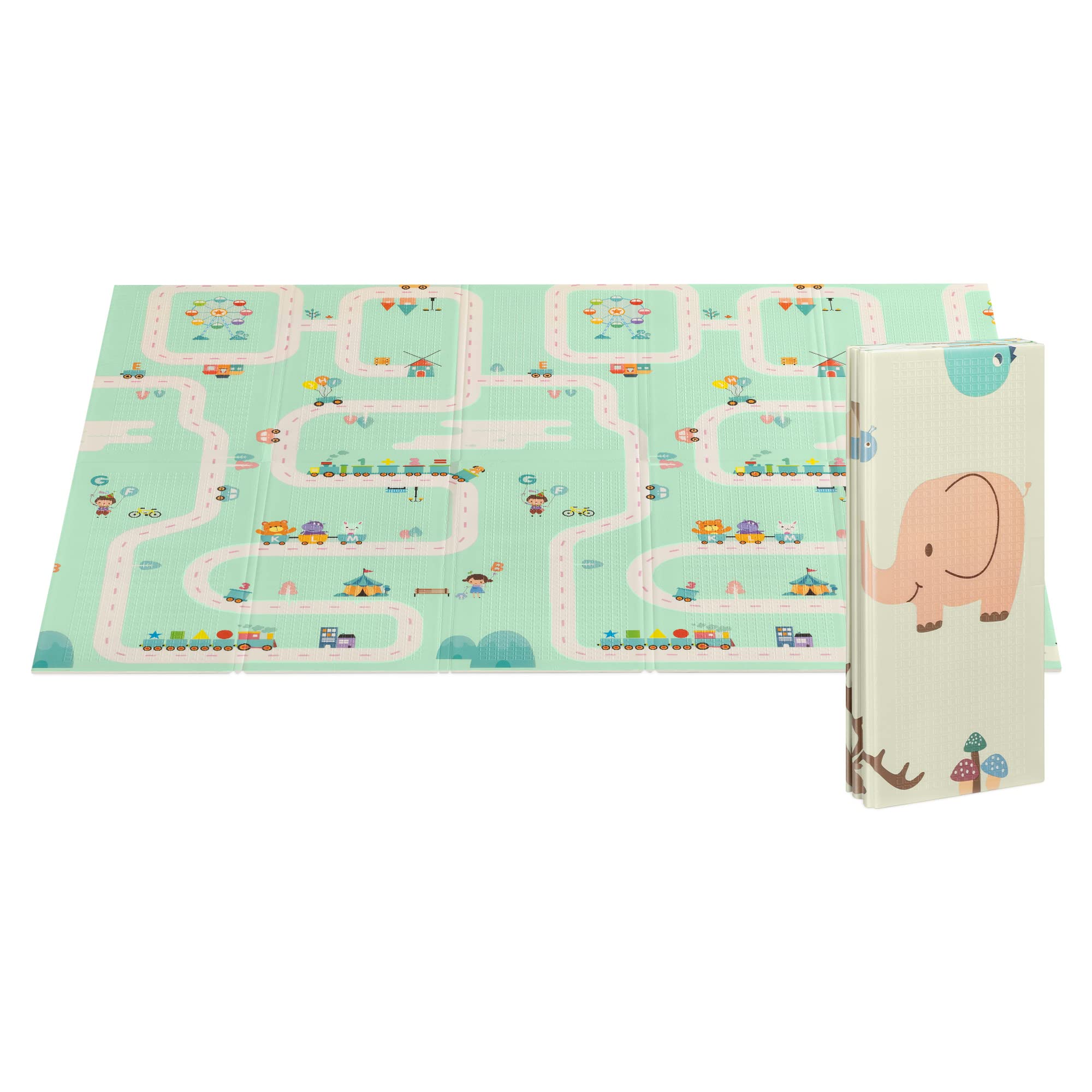 navaris-children-baby-spielmatte-200x180-faltbar-gr-n-beige-wasserdicht image 7