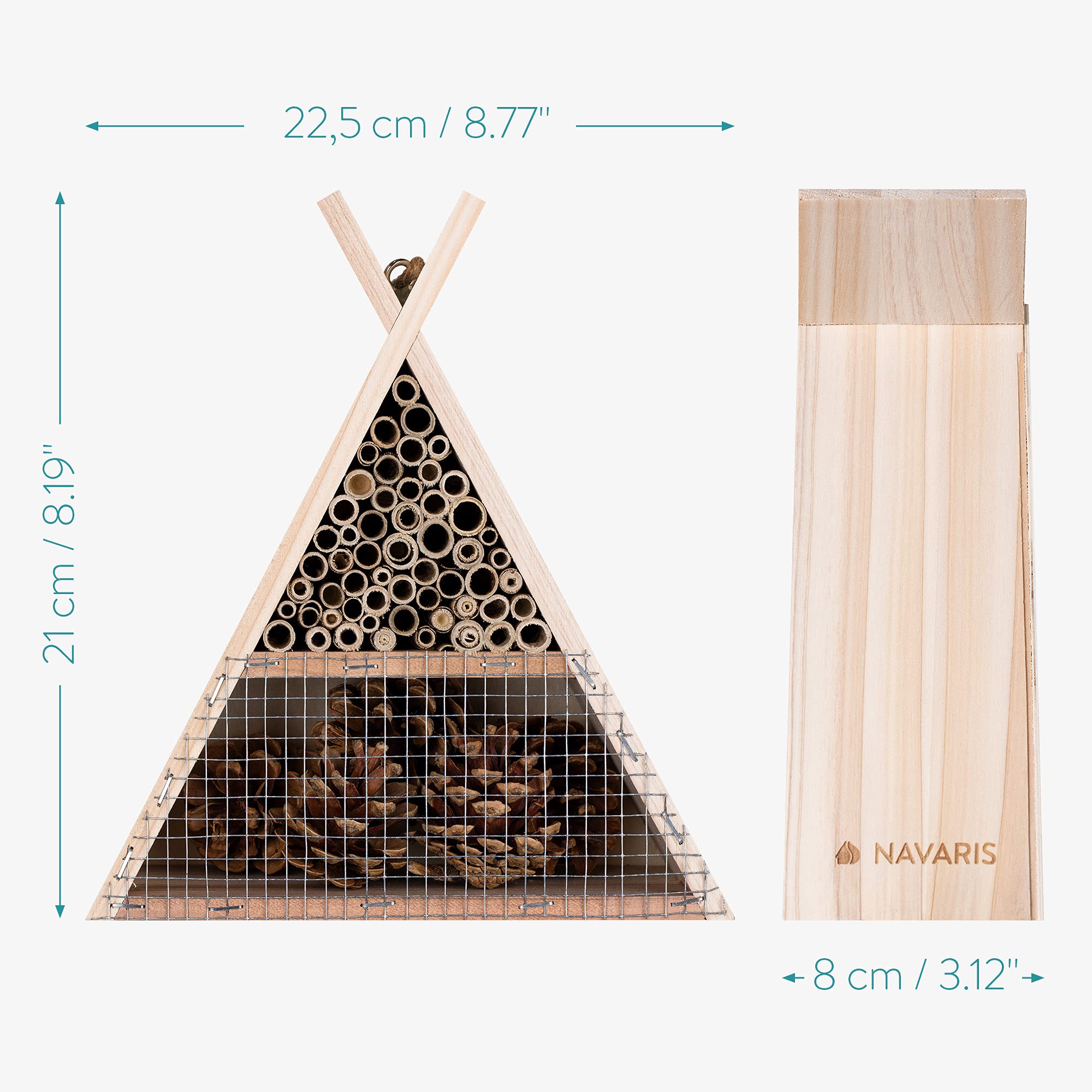 navaris-insektenhotel-bienenhaus-holz-dreieckig-22-5-cm image 4