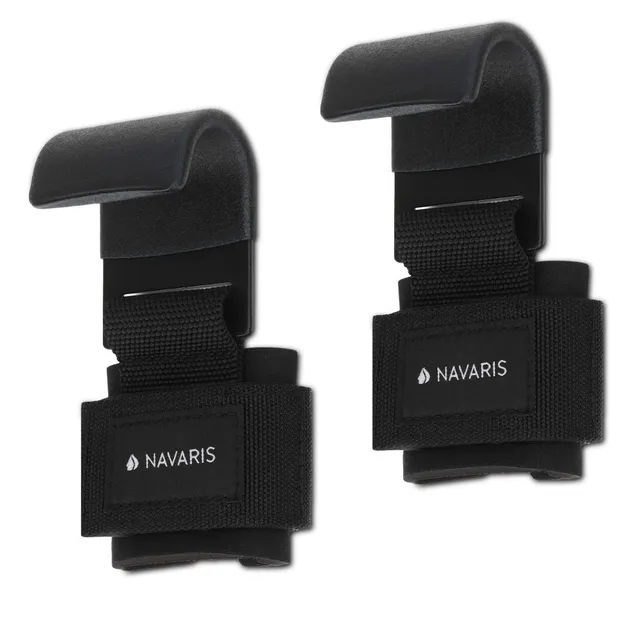 navaris-zughilfen-haken-krafttraining-straps-schwarz-2er-set image 1