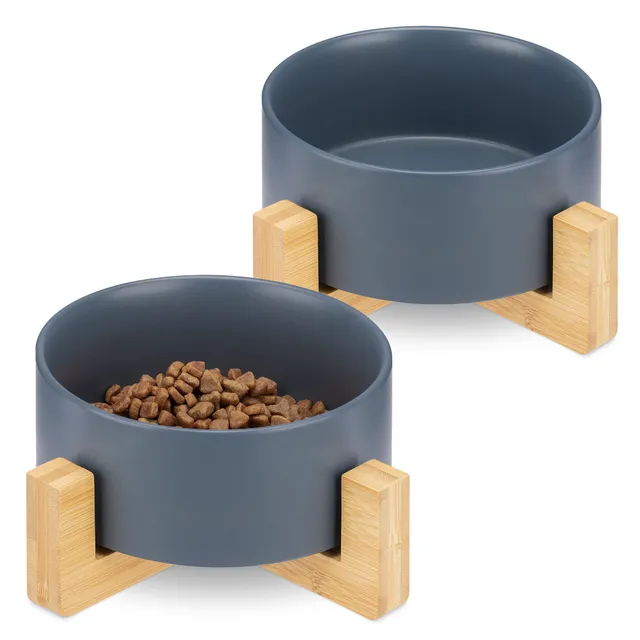 navaris-animals-futterstation-2er-keramiknapf-blau-850-ml image 1