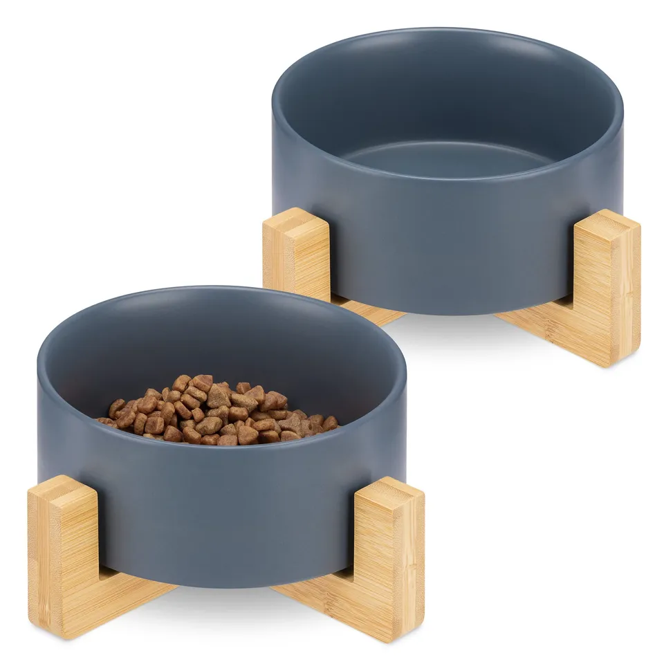 navaris-animals-futterstation-2er-keramiknapf-blau-850-ml image 1