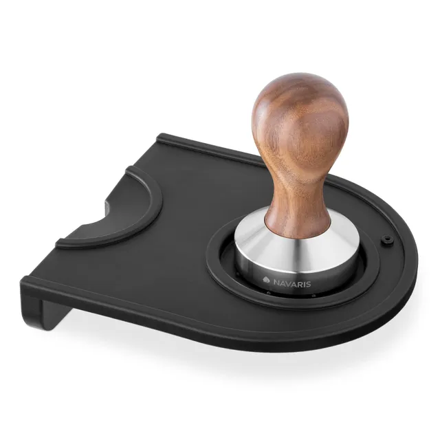 navaris-kitchen-espresso-tamper-51mm-stampfer-schwarz-mit-matte image 1